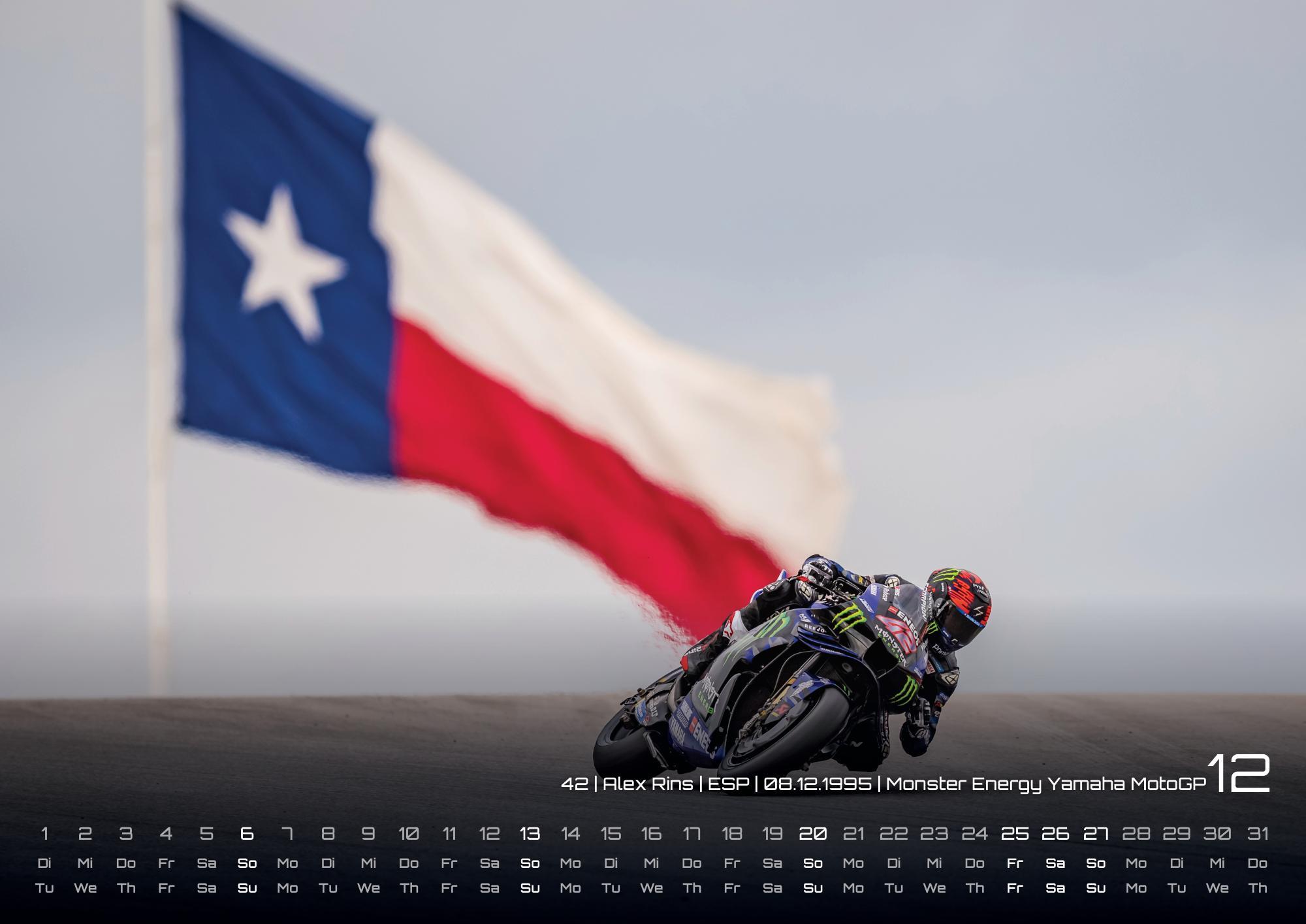 Beispielinhalt (Bild) Motorrad Grand Prix 2026 - Kalender | MotoGP DIN A2