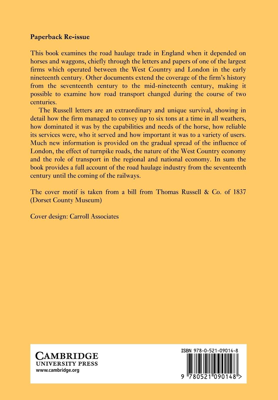 Rückseitencover Road Transport Before the Railways
