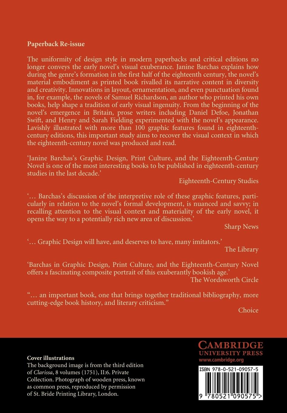 Rückseitencover Graphic Design, Print Culture, and the Eighteenth-Century Novel