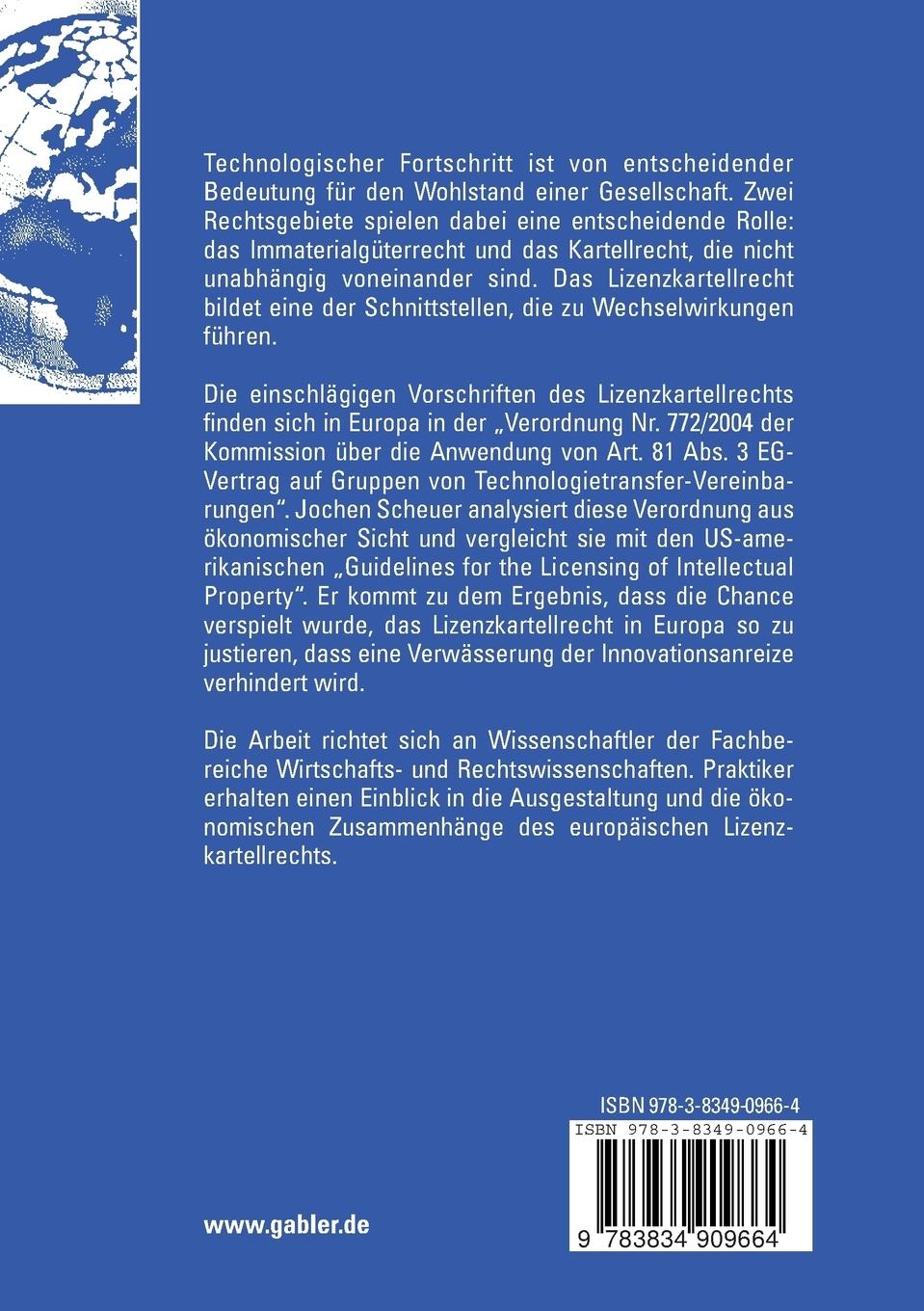 Rückseitencover Technologietransfer im Kartellrecht