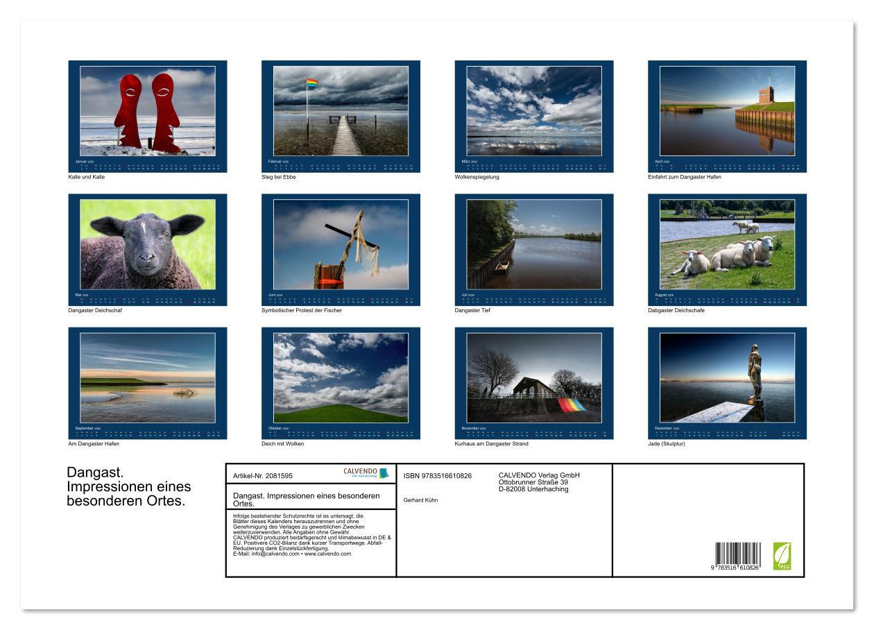 Beispielinhalt (Bild) Dangast. Impressionen eines besonderen Ortes. (Wandkalender 2026 DIN A2 quer), CALVENDO Monatskalender