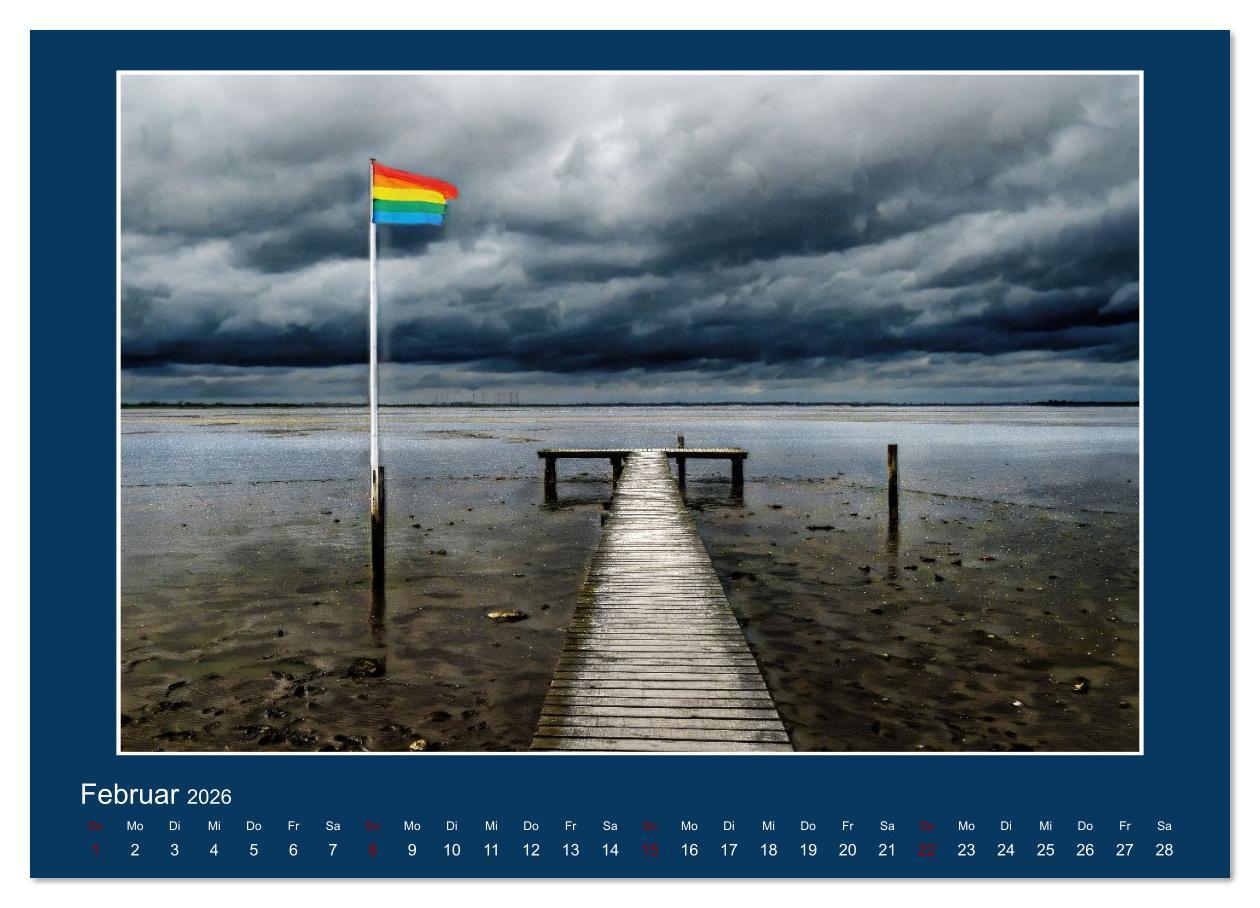 Beispielinhalt (Bild) Dangast. Impressionen eines besonderen Ortes. (Wandkalender 2026 DIN A2 quer), CALVENDO Monatskalender
