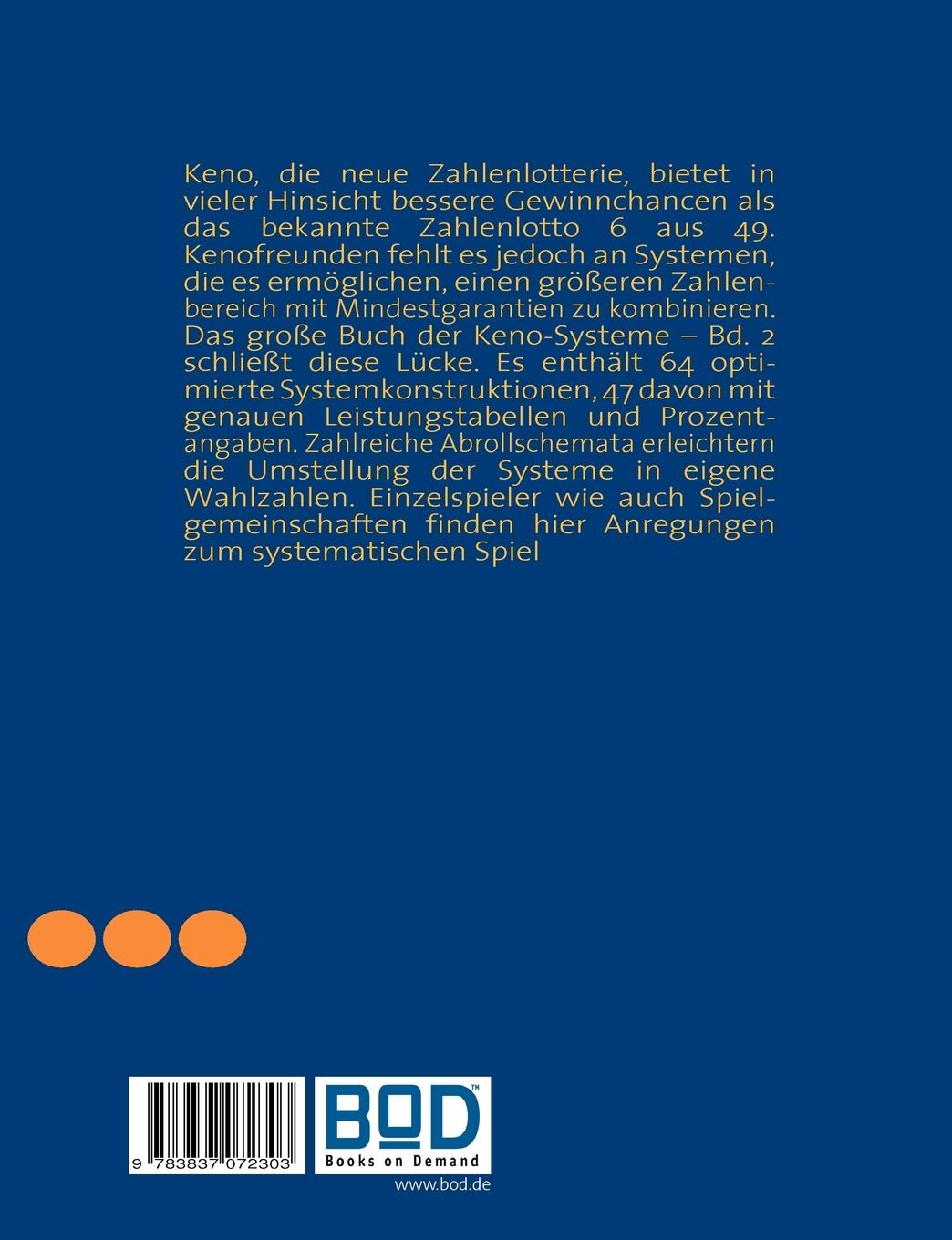 Rückseitencover Das große Buch der Keno-Systeme
