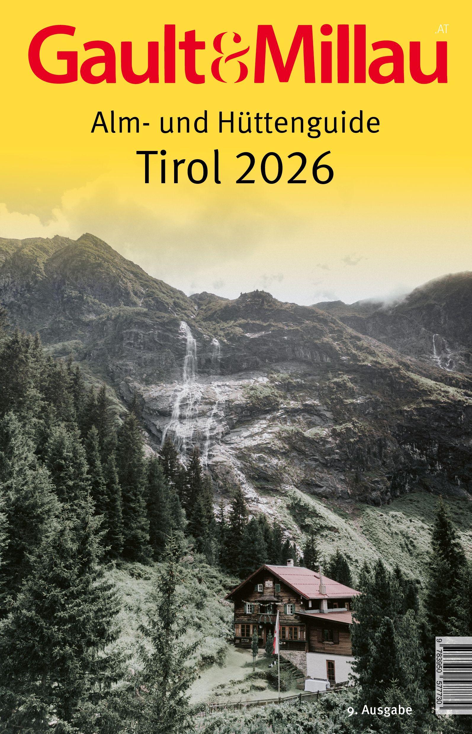 Vorderes Coverbild Gault&Millau Alm- und Hüttenguide Tirol 2026