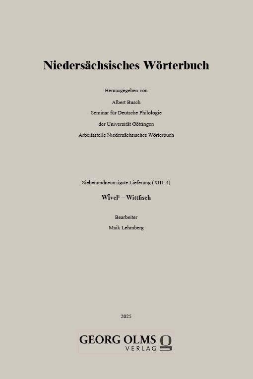 Vorderes Coverbild Niedersächsisches Wörterbuch