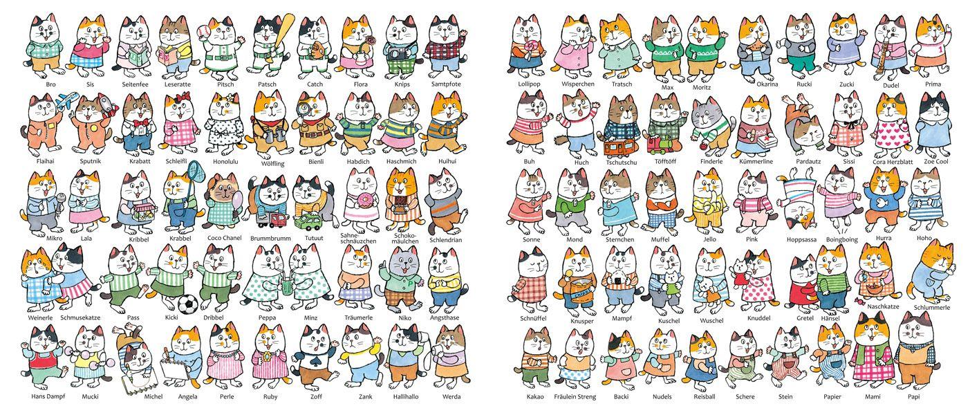 Beispielinhalt (Bild) Die 100-Katzen-Familie auf dem Land