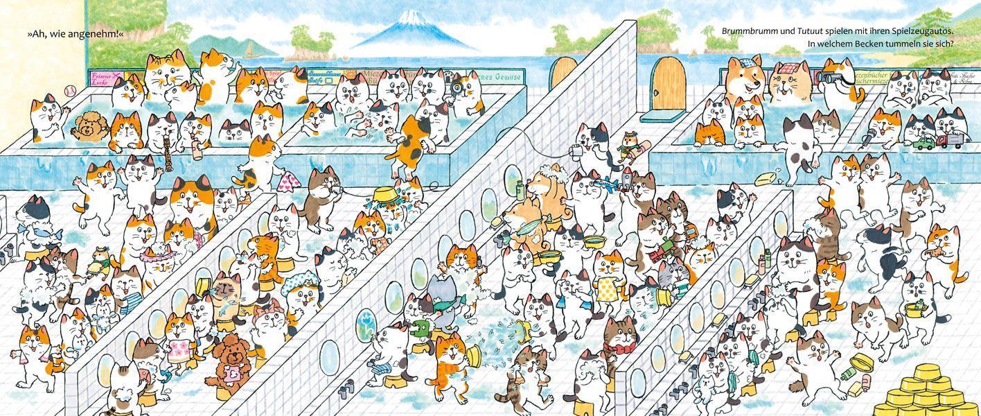 Beispielinhalt (Bild) Die 100-Katzen-Familie auf dem Land