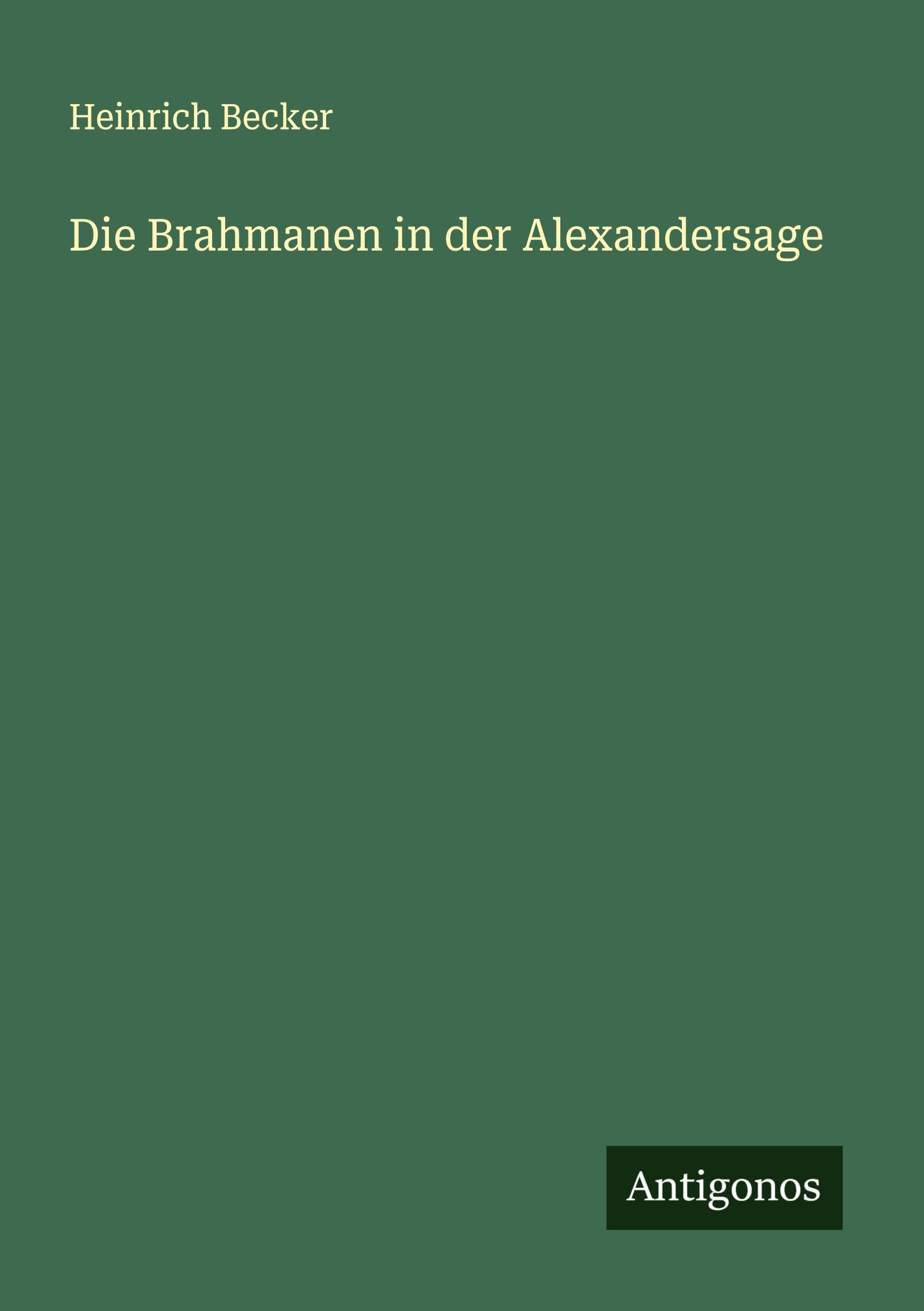 Vorderes Coverbild Die Brahmanen in der Alexandersage