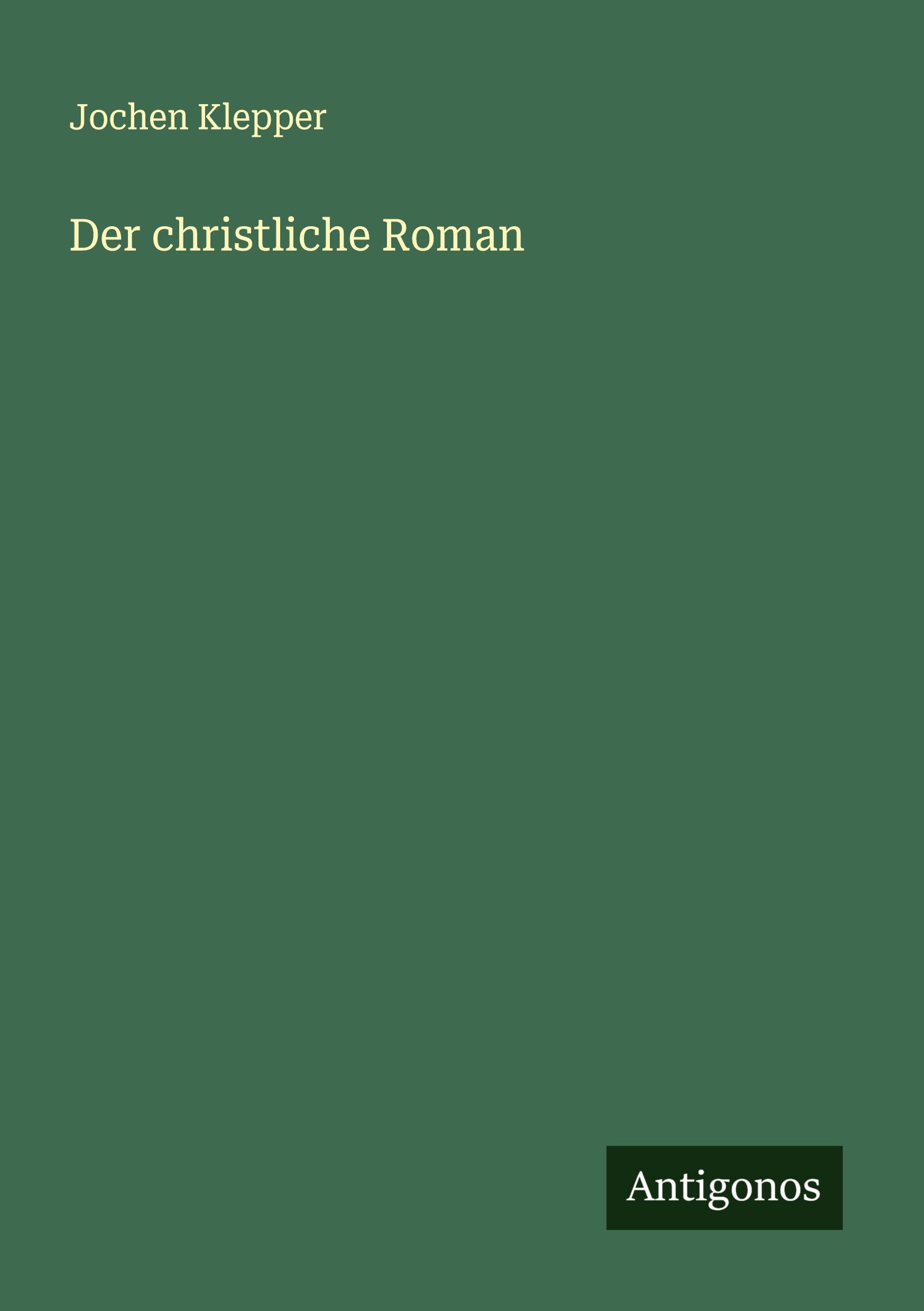 Vorderes Coverbild Der christliche Roman