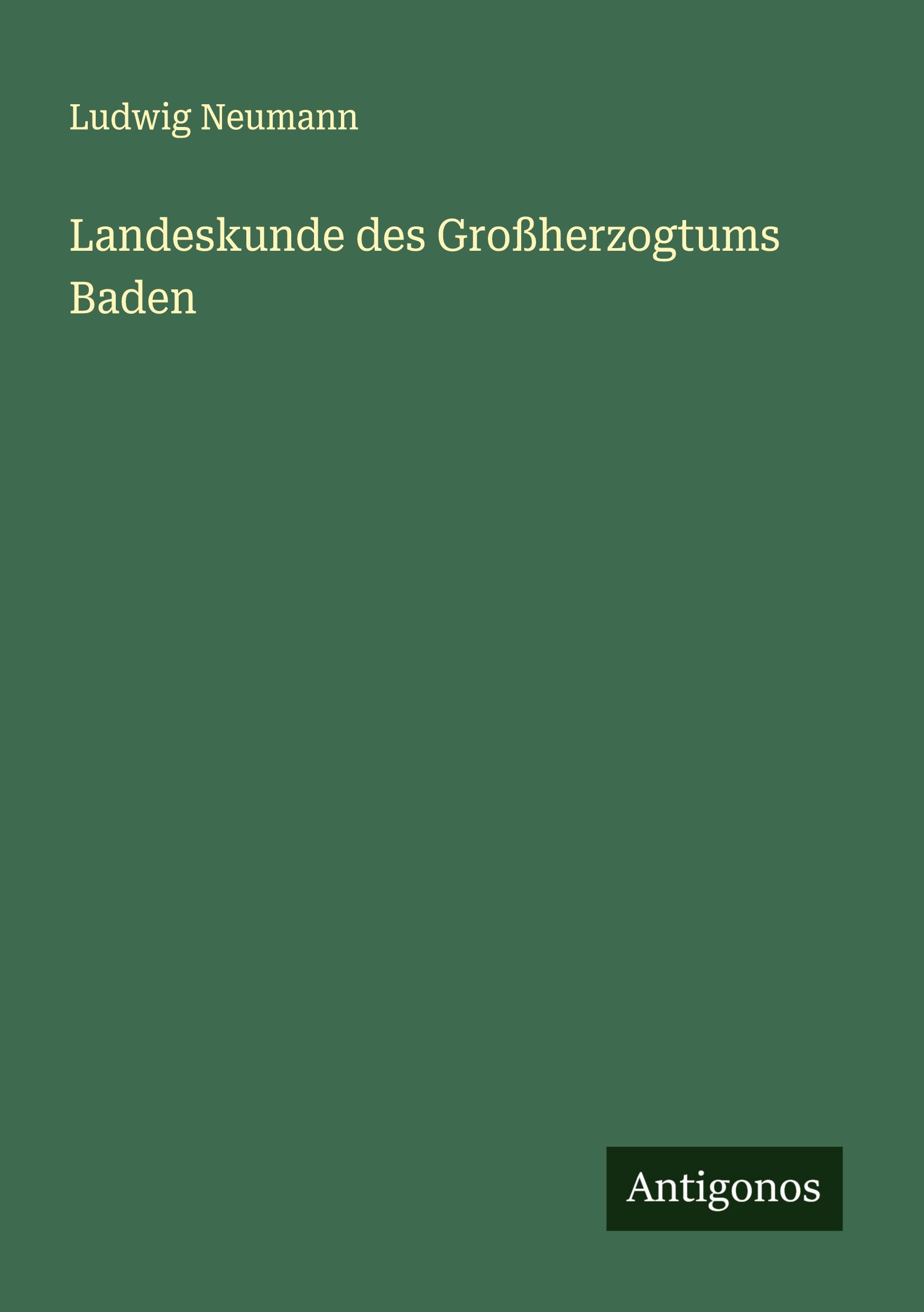 Vorderes Coverbild Landeskunde des Großherzogtums Baden