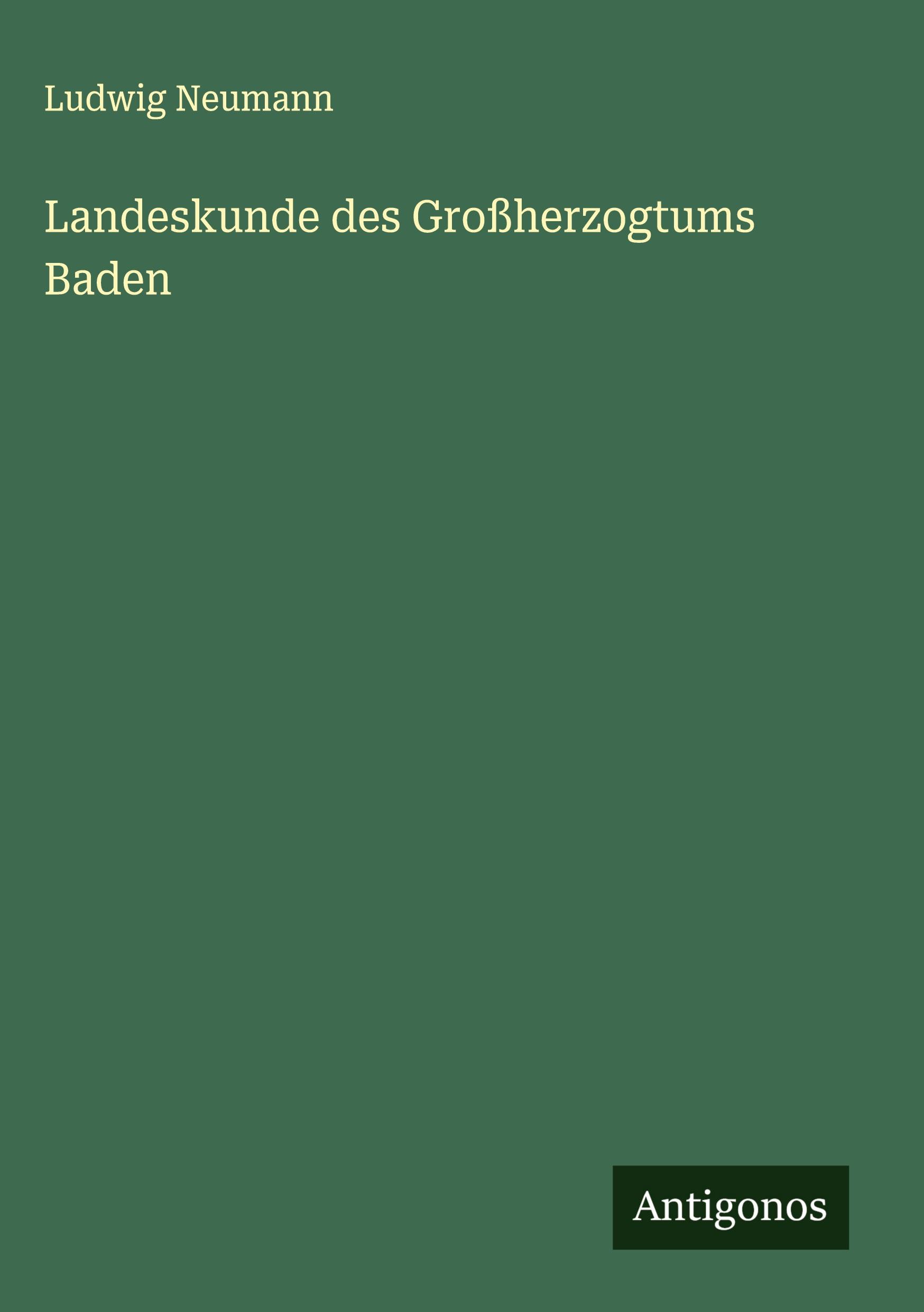 Vorderes Coverbild Landeskunde des Großherzogtums Baden