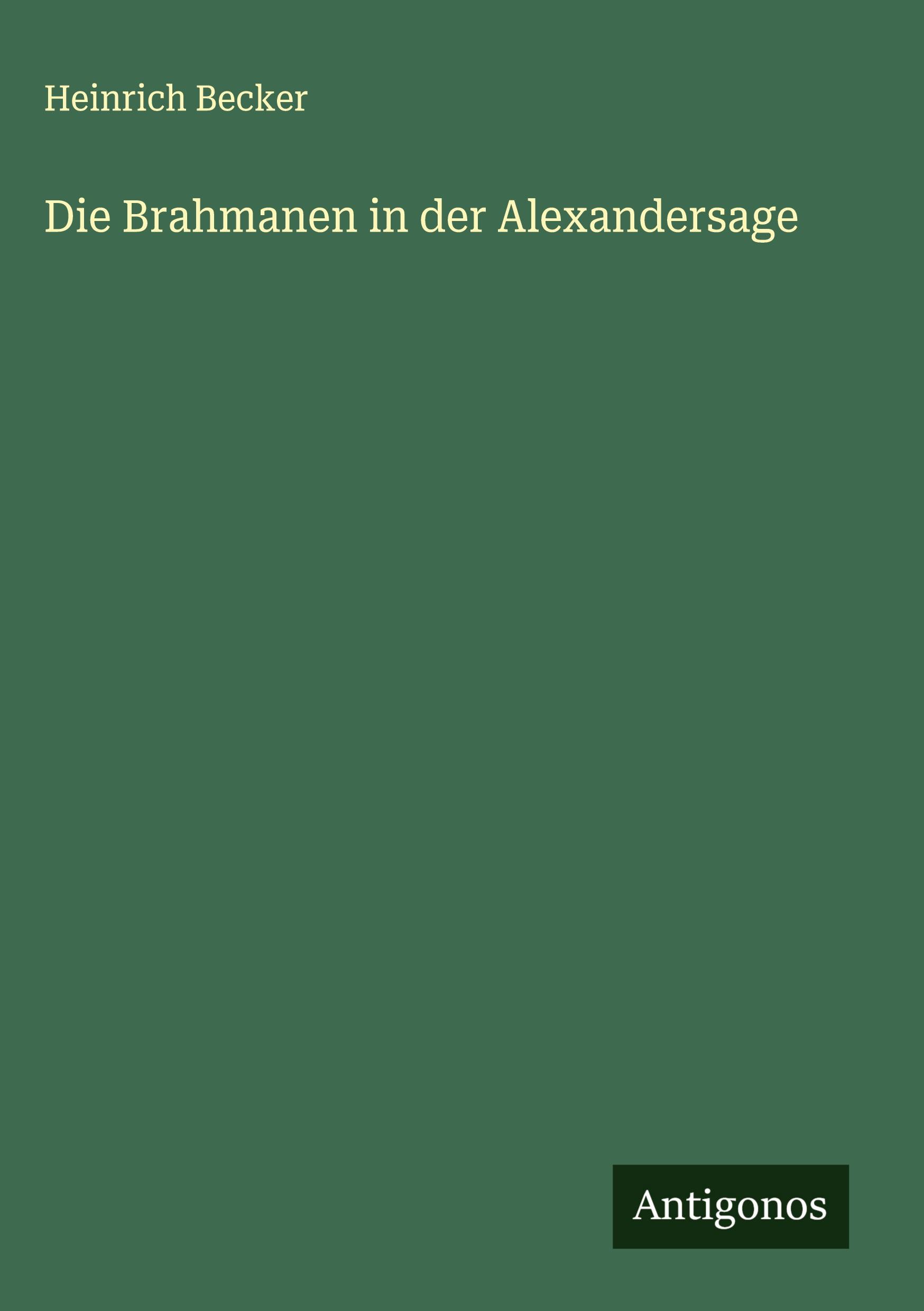 Vorderes Coverbild Die Brahmanen in der Alexandersage