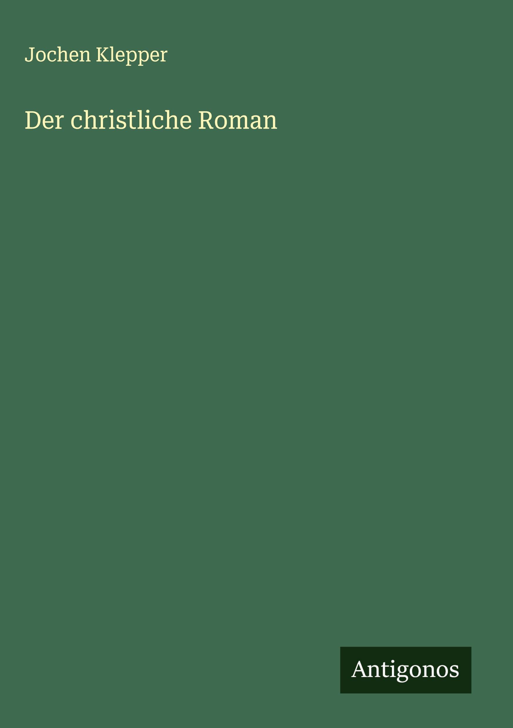 Vorderes Coverbild Der christliche Roman