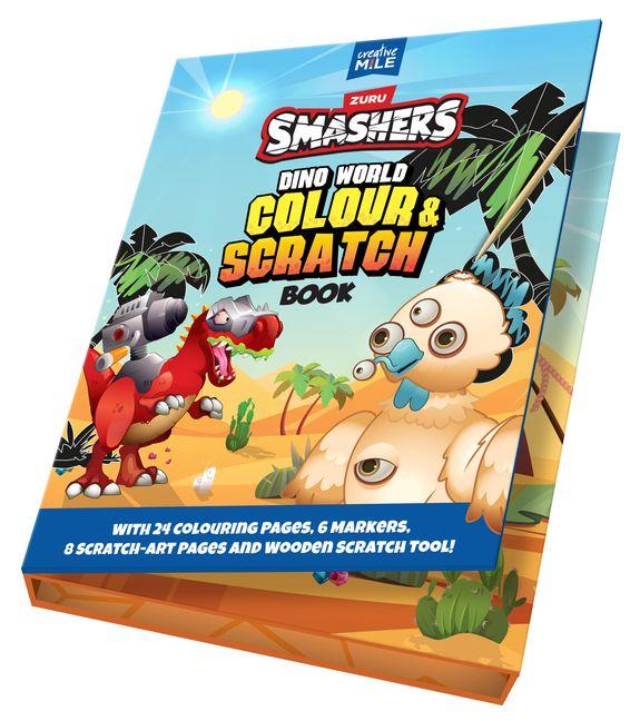 Vorderes Coverbild Smashers Dino World Colour and Scratch Book