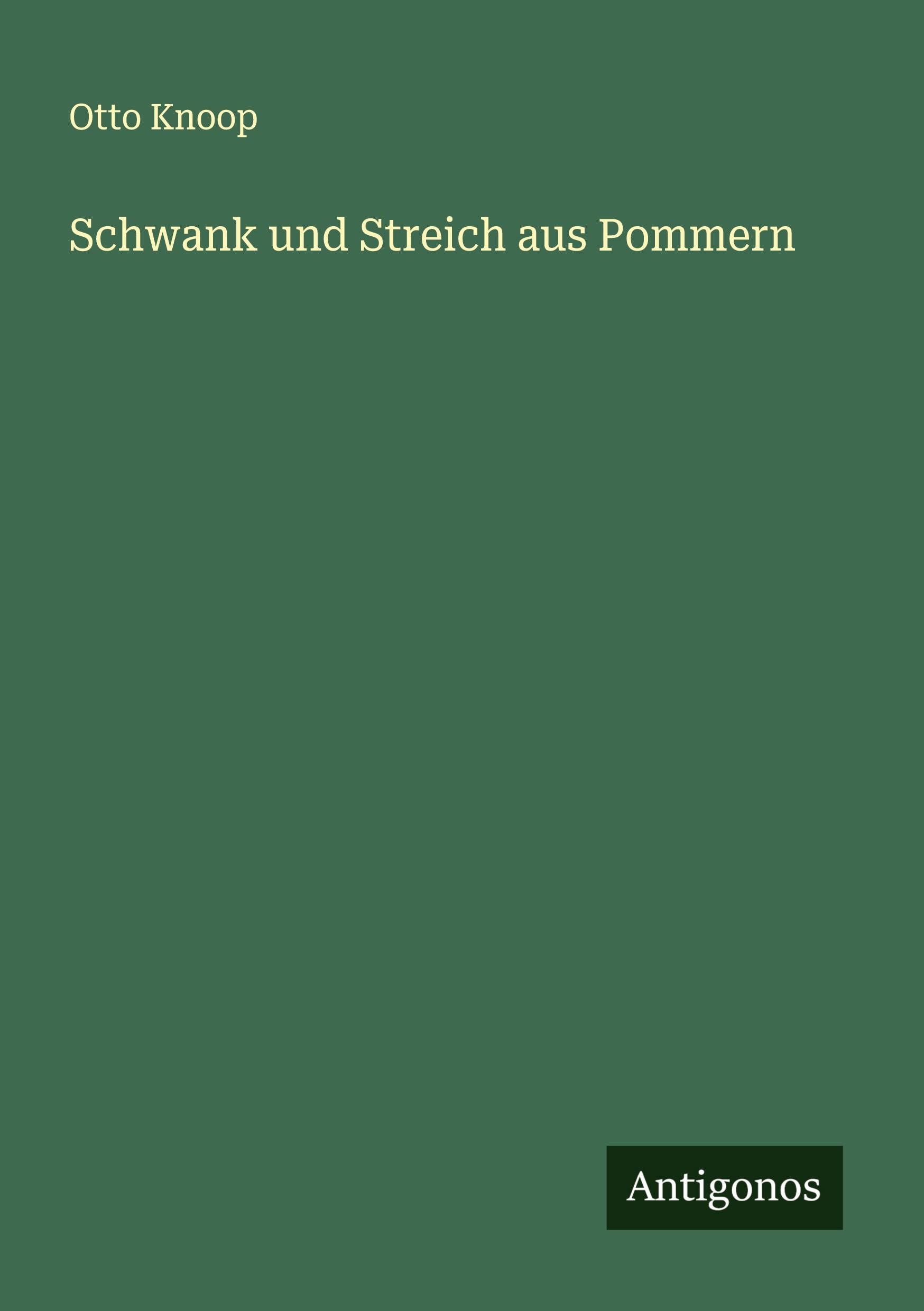 Vorderes Coverbild Schwank und Streich aus Pommern