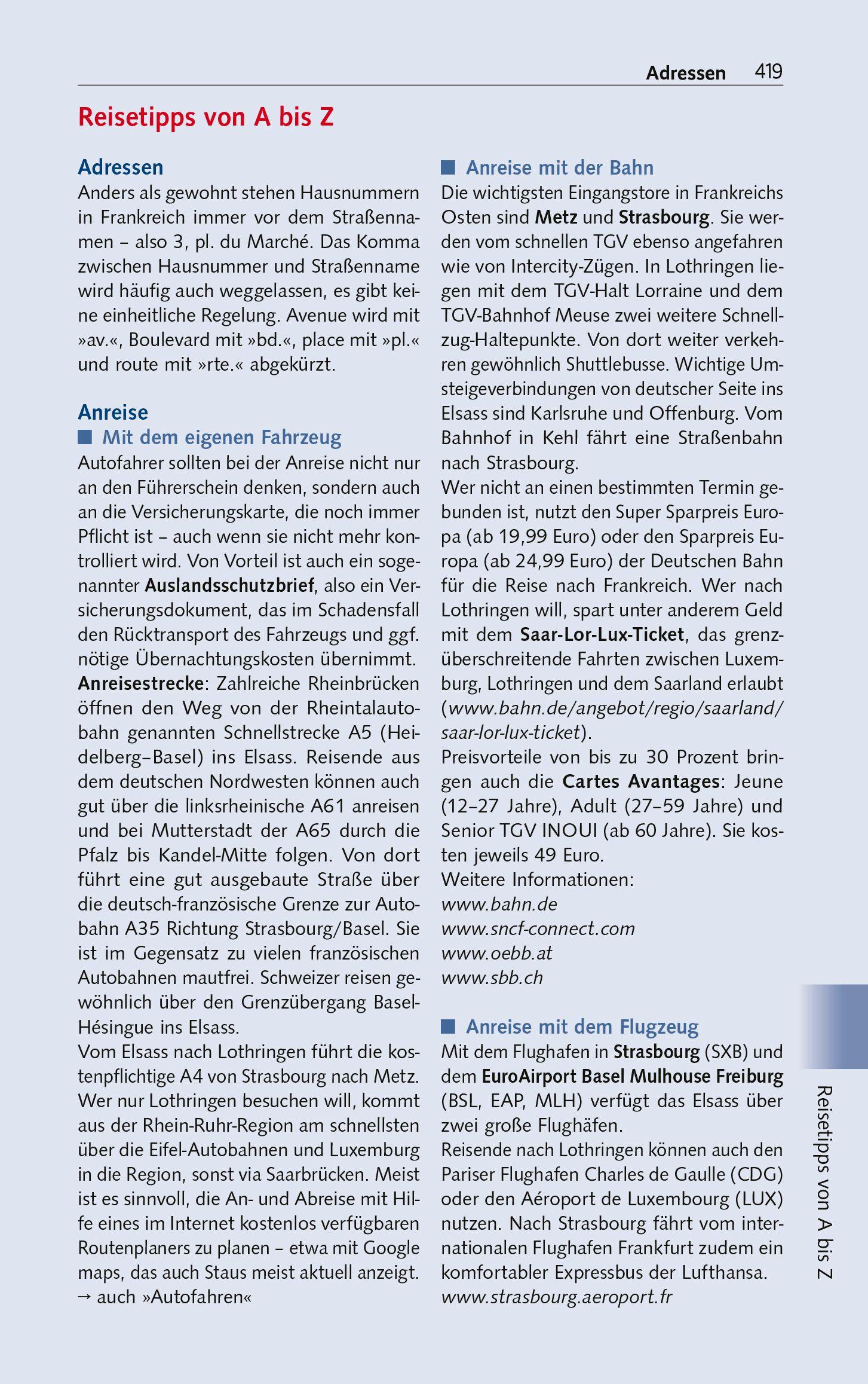 Beispielinhalt (Bild) TRESCHER Reiseführer Elsass und Lothringen