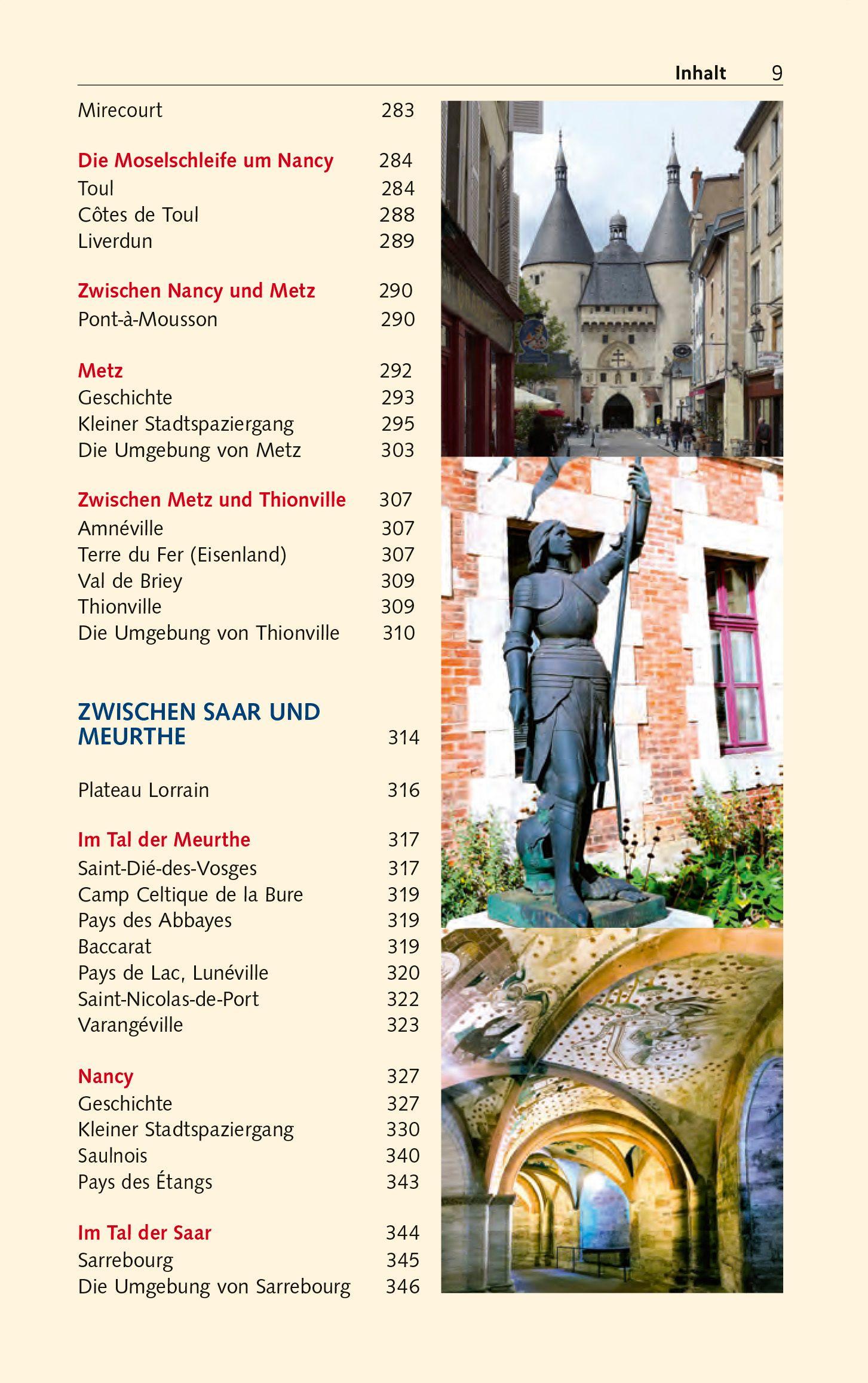 Beispielinhalt (Bild) TRESCHER Reiseführer Elsass und Lothringen