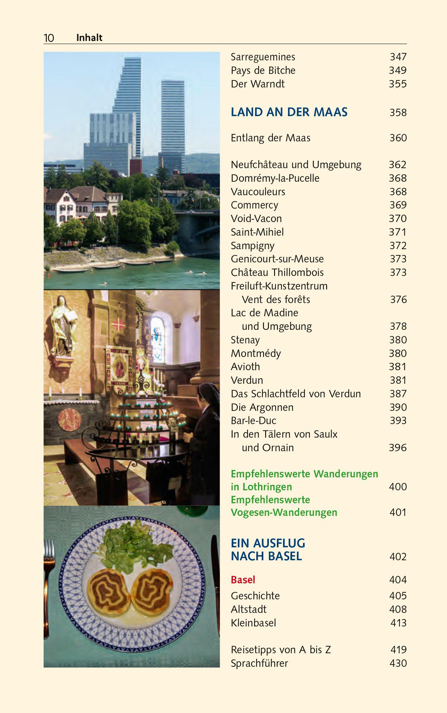 Beispielinhalt (Bild) TRESCHER Reiseführer Elsass und Lothringen