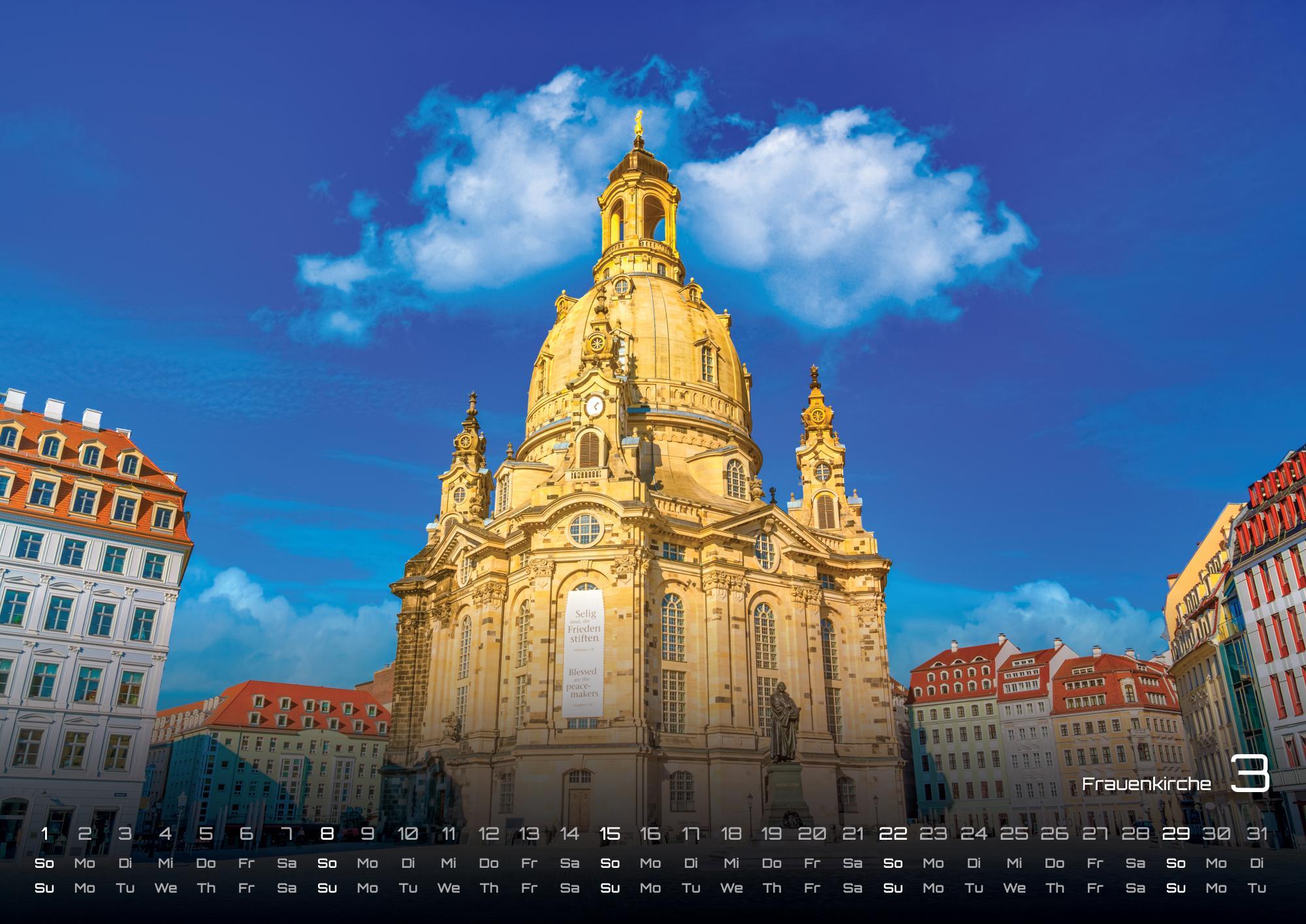 Beispielinhalt (Bild) Dresden - magisches Elbflorenz - 2026 - Kalender DIN A3