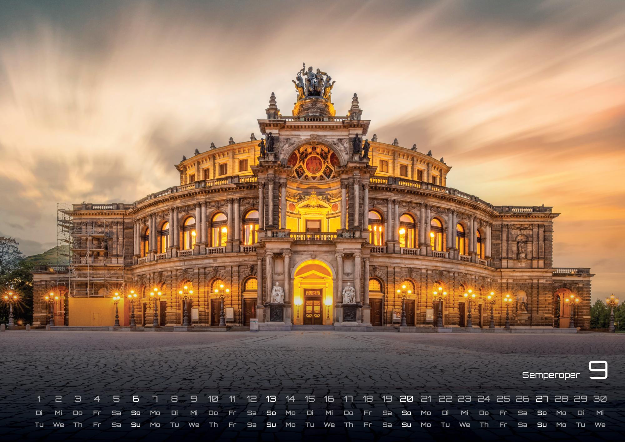 Beispielinhalt (Bild) Dresden - magisches Elbflorenz - 2026 - Kalender DIN A3