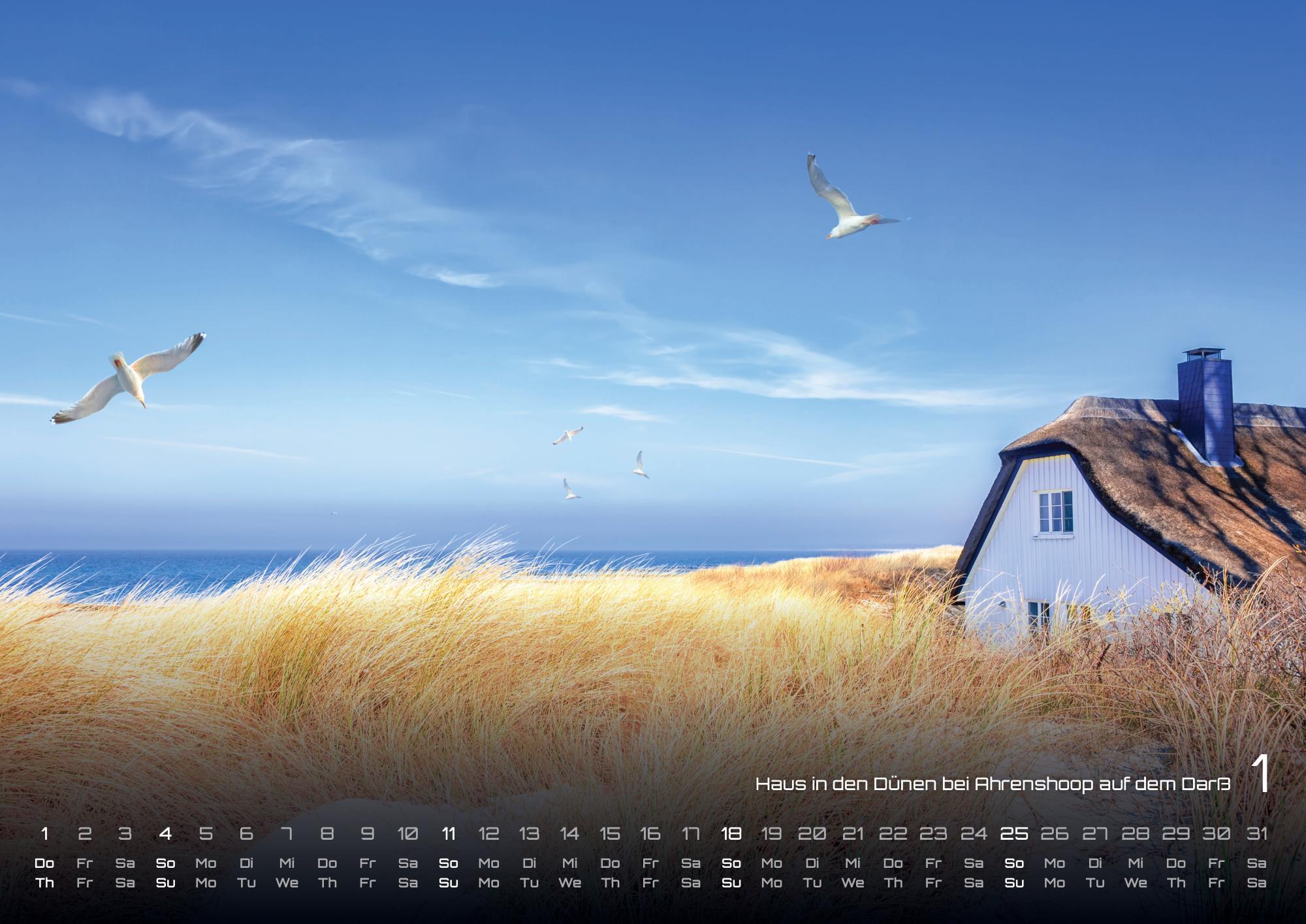 Beispielinhalt (Bild) Ostsee - Zwischen Dünen und Horizont - Die Ostsee erleben - 2026 - Kalender DIN A3