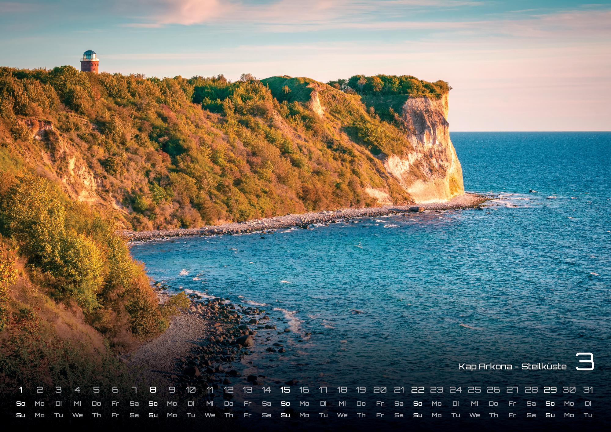 Beispielinhalt (Bild) Ostsee - Zwischen Dünen und Horizont - Die Ostsee erleben - 2026 - Kalender DIN A3