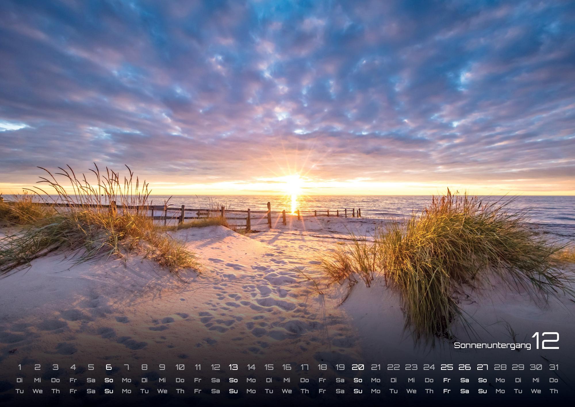 Beispielinhalt (Bild) Ostsee - Zwischen Dünen und Horizont - Die Ostsee erleben - 2026 - Kalender DIN A2