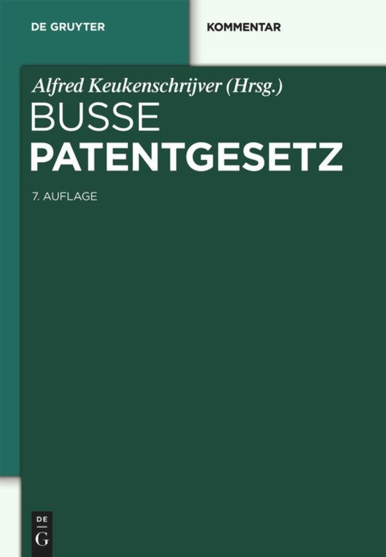 Vorderes Coverbild Patentgesetz