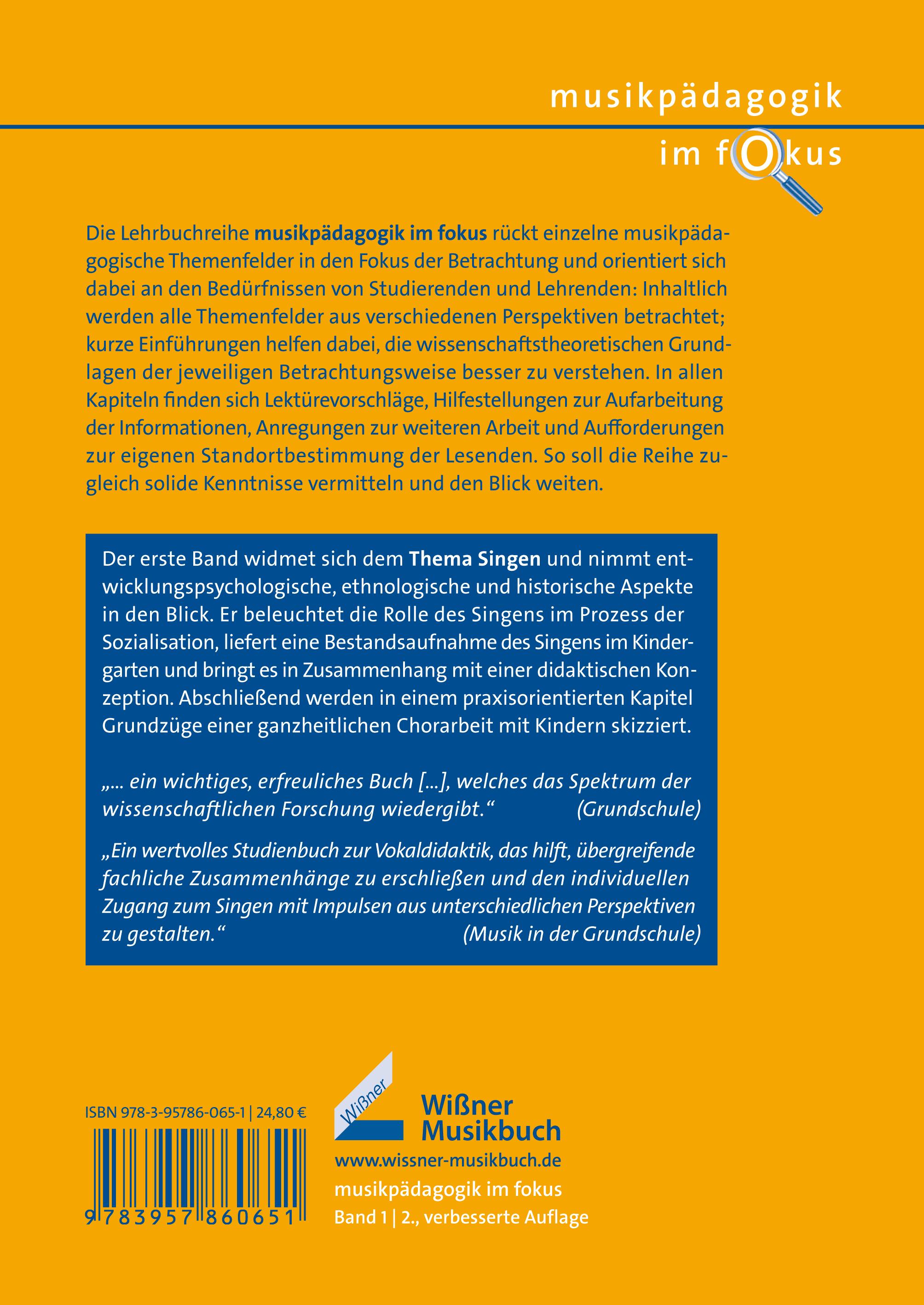 Rückseitencover Aspekte des Singens