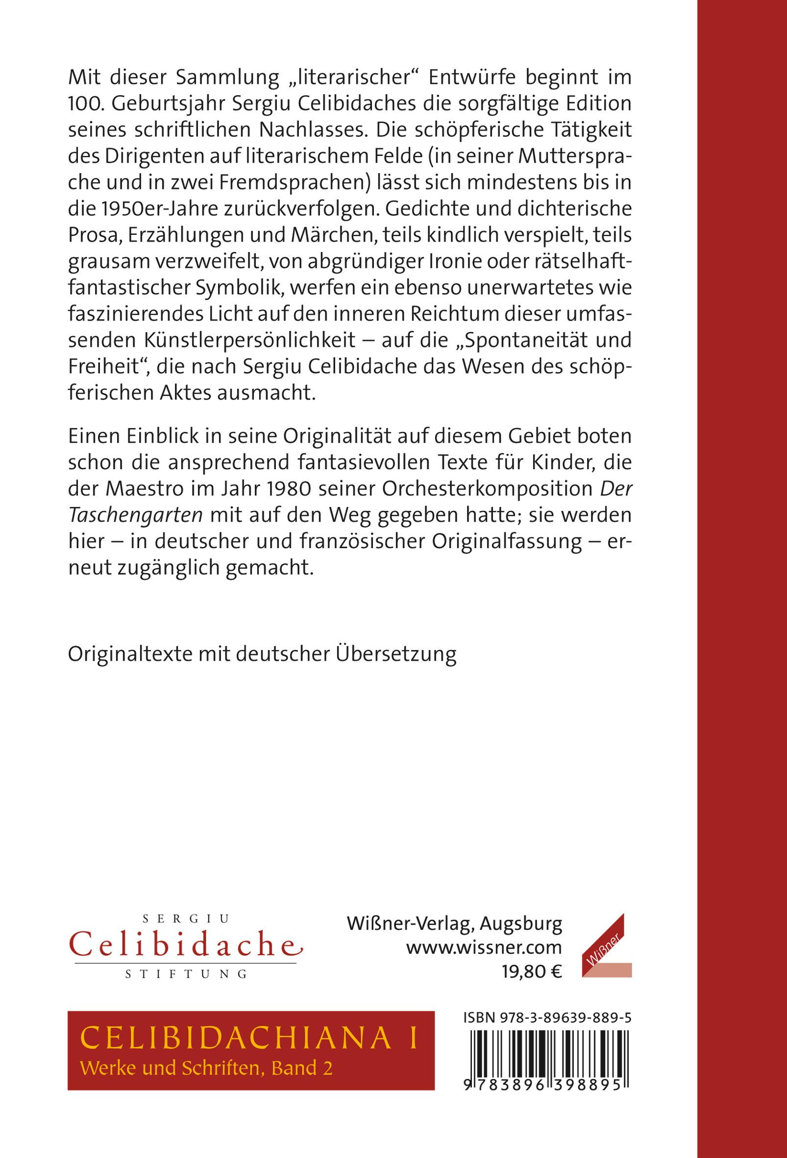 Rückseitencover Gedichte und Erzählungen