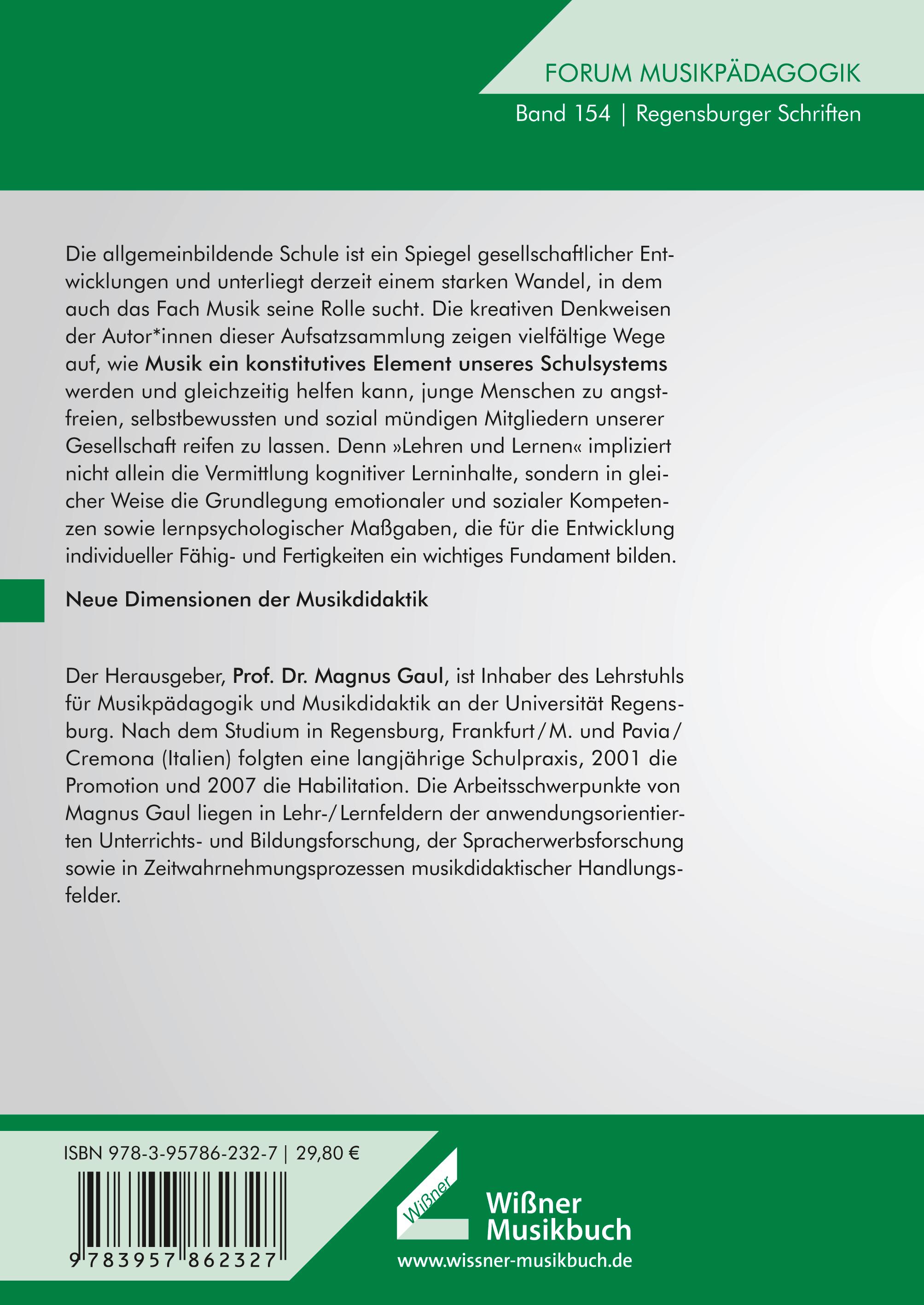 Rückseitencover Musikalischer Bildung Raum schenken