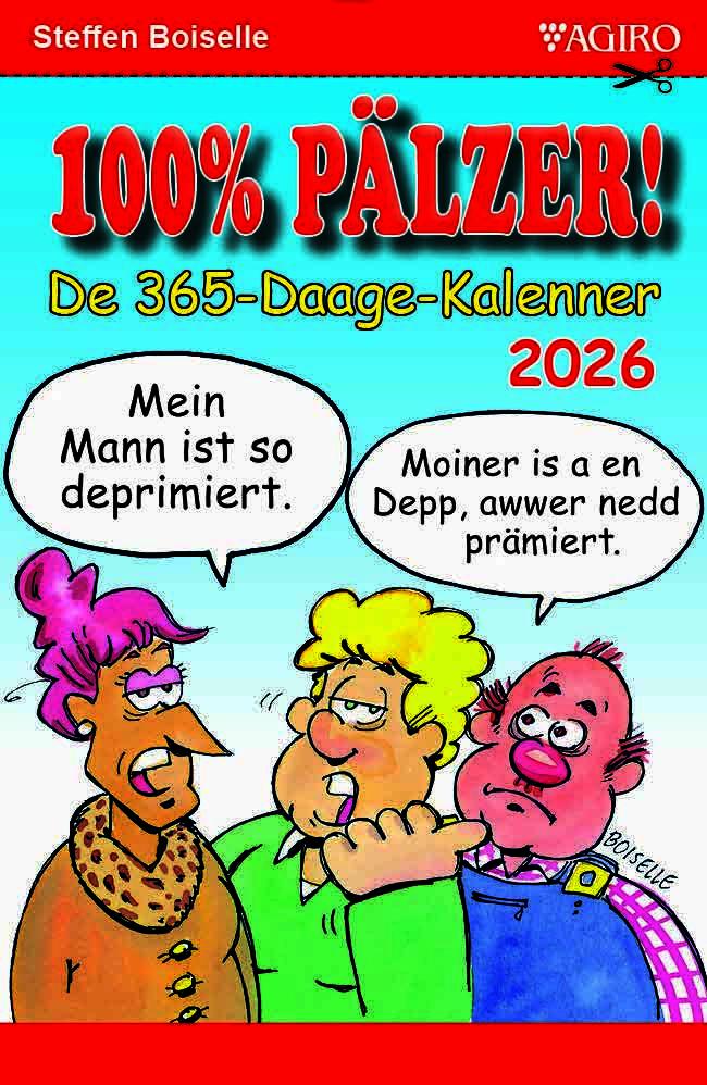 Vorderes Coverbild 100% Pälzer! De 365-Daage-Kalenner 2026