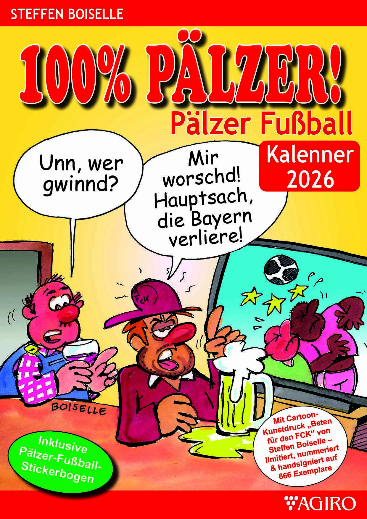 Vorderes Coverbild 100% PÄLZER! Pälzer Fußball Kalenner 2026