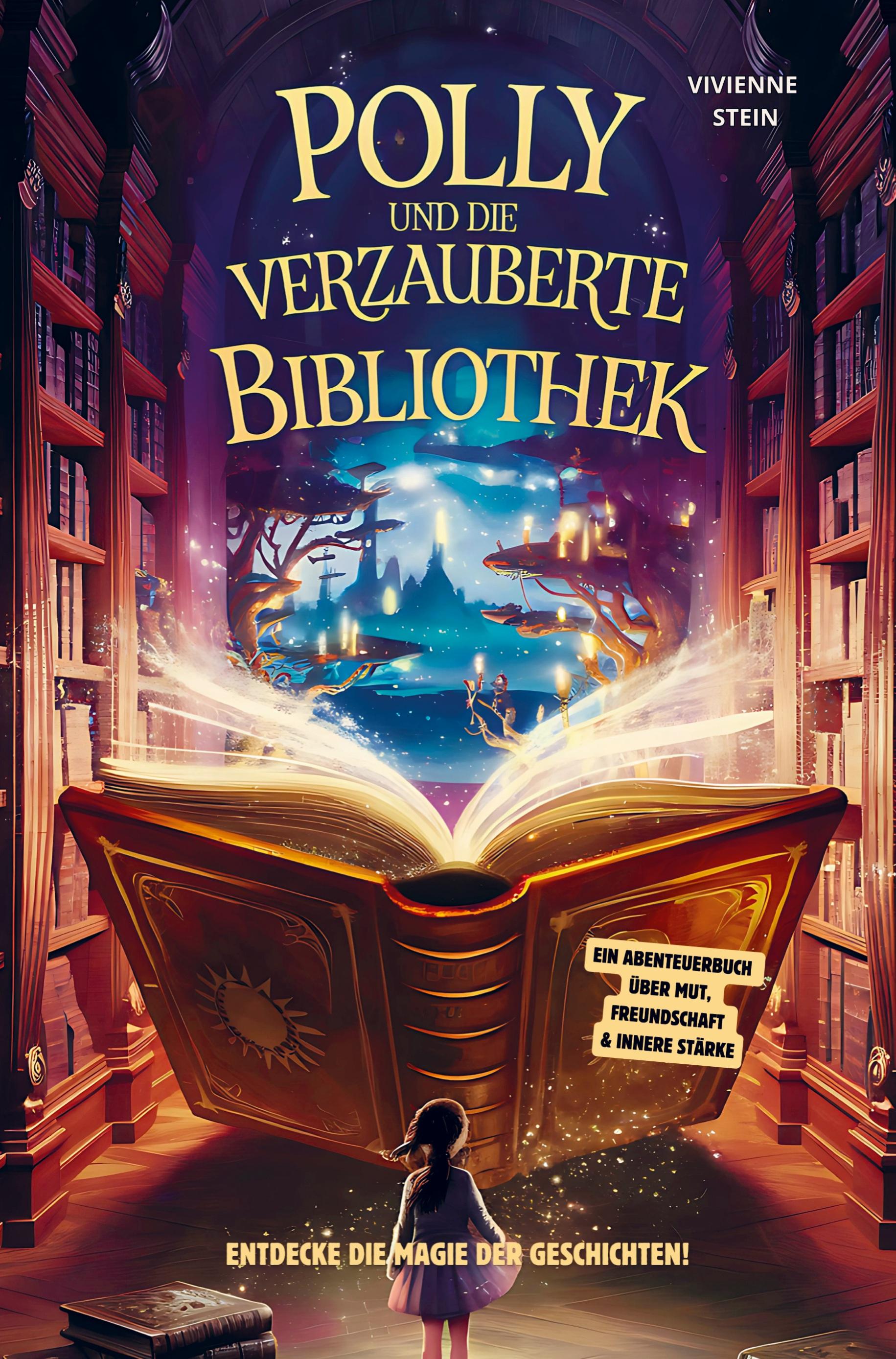 Vorderes Coverbild Polly und die verzauberte Bibliothek: Entdecke die Magie der Geschichten!