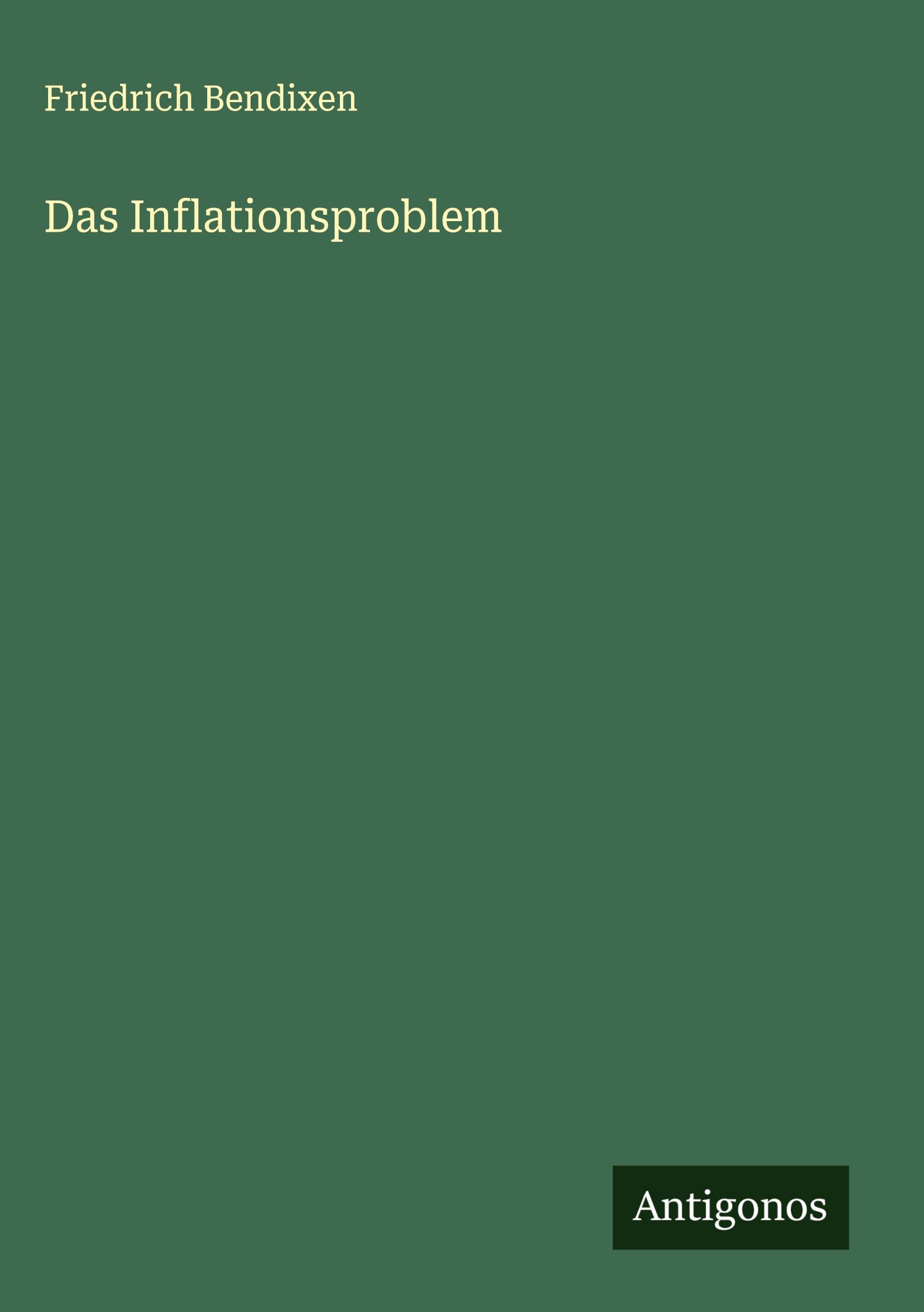 Vorderes Coverbild Das Inflationsproblem