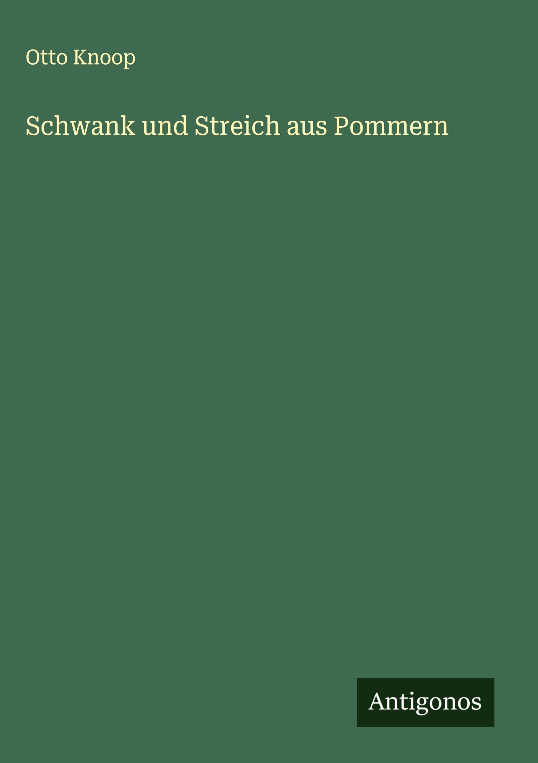Vorderes Coverbild Schwank und Streich aus Pommern