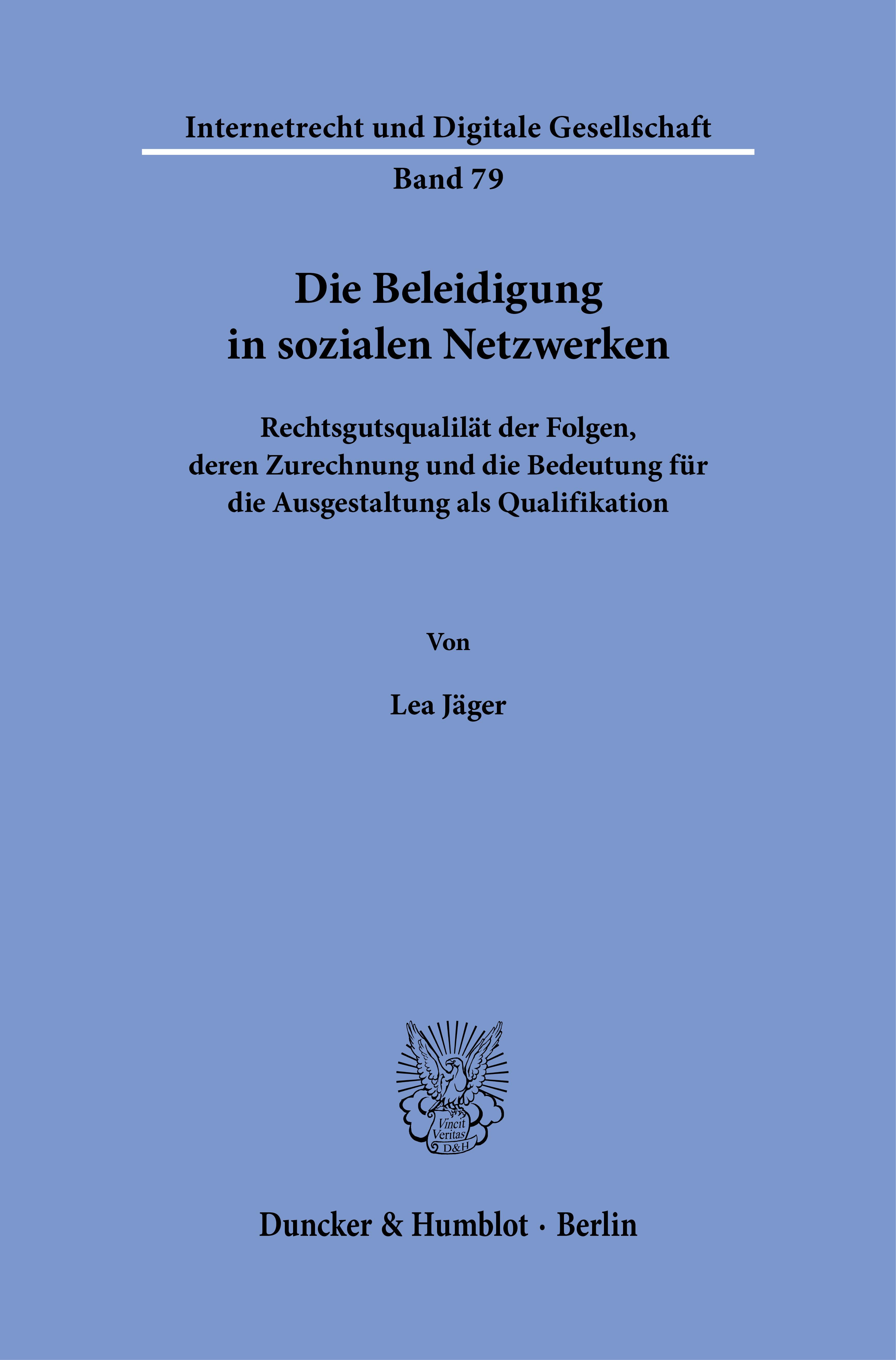 Vorderes Coverbild Die Beleidigung in sozialen Netzwerken