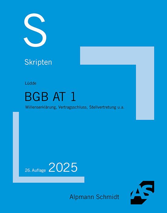 Vorderes Coverbild Skript BGB AT 1