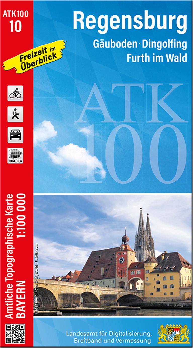 Vorderes Coverbild ATK100-10 Regensburg (Amtliche Topographische Karte 1:100000)