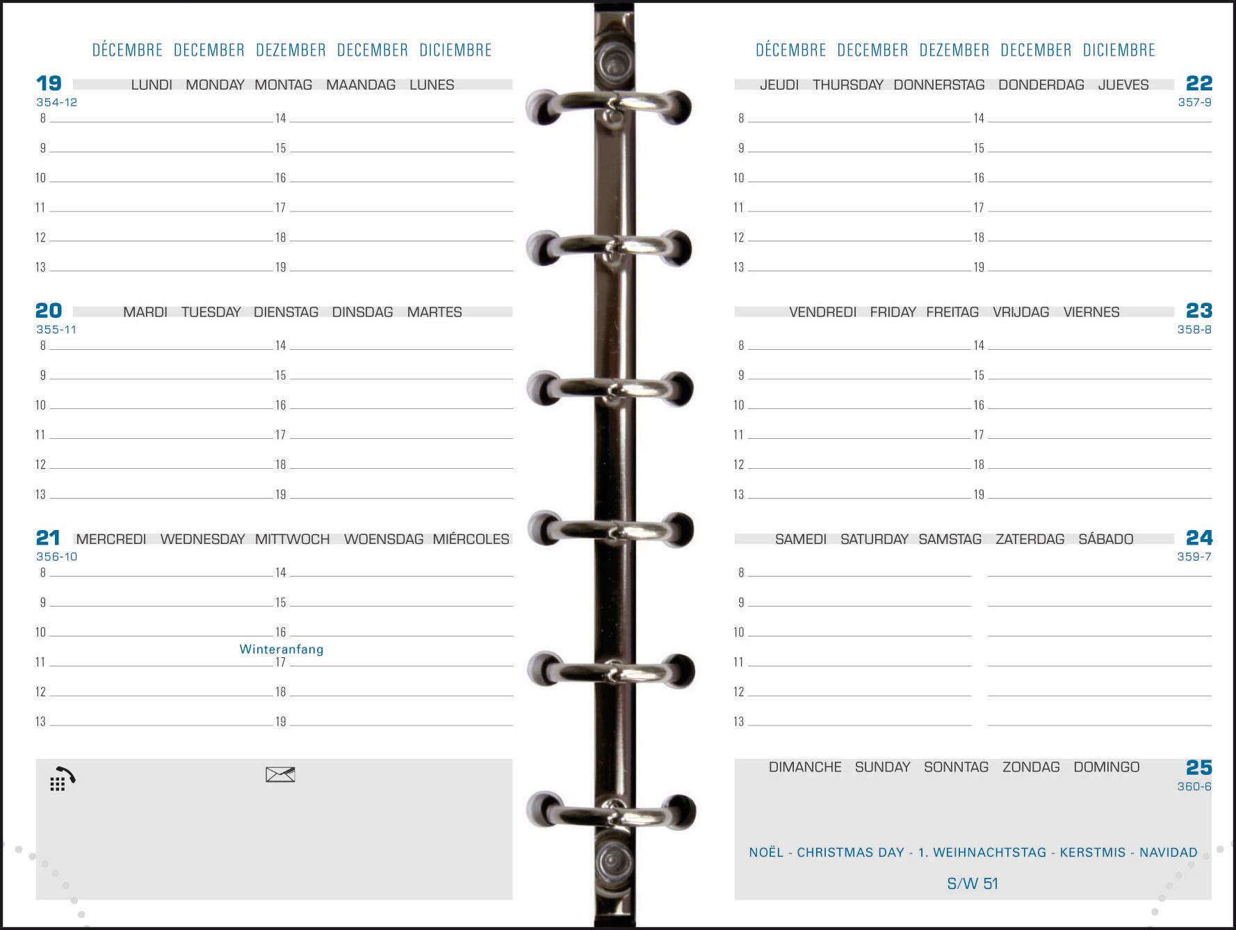 Beispielinhalt (Bild) Kalender 1 Woche 2 Seiten 16 Monate 2026