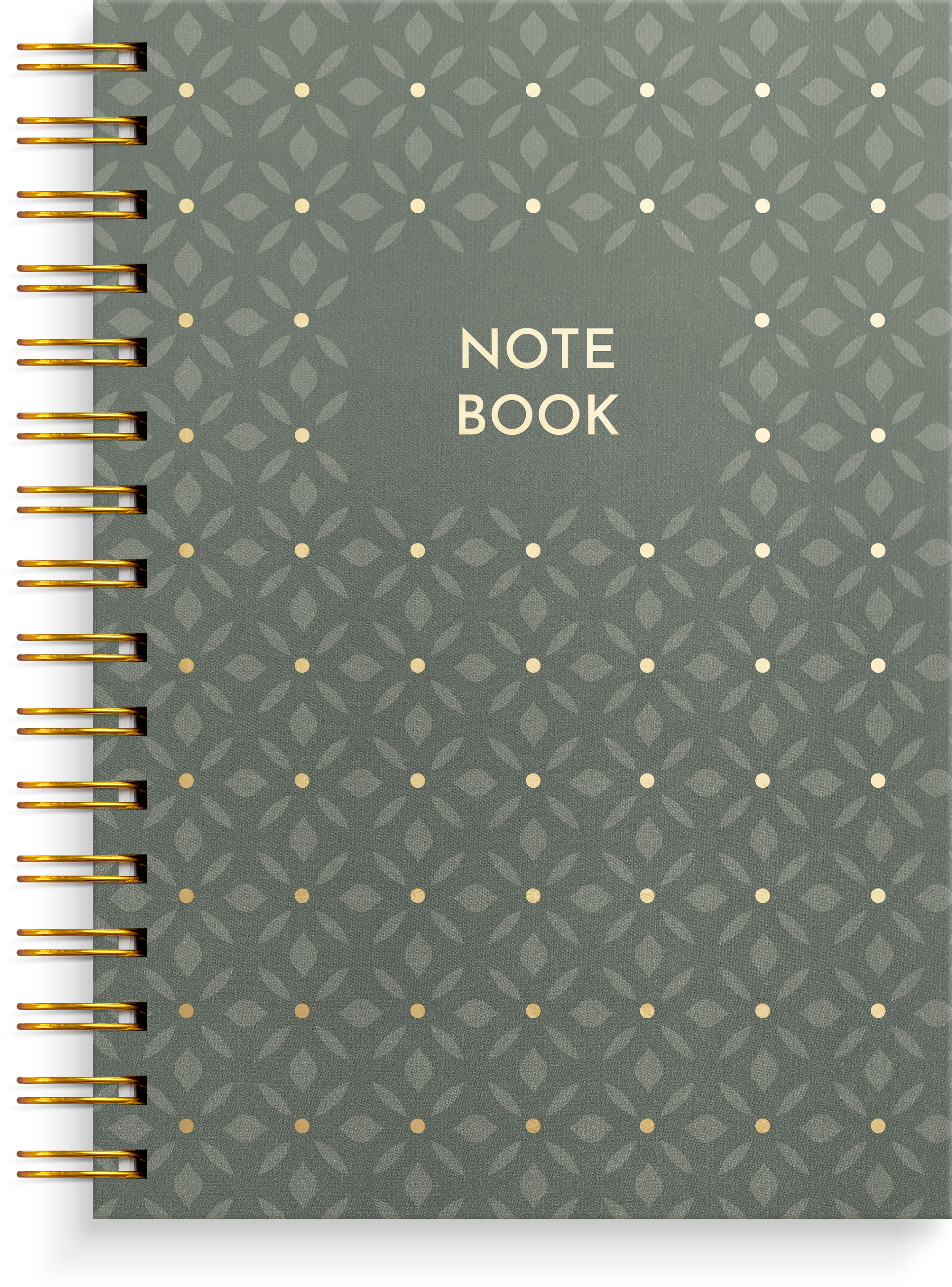 Vorderes Coverbild Burde Notizbuch A5 green pattern