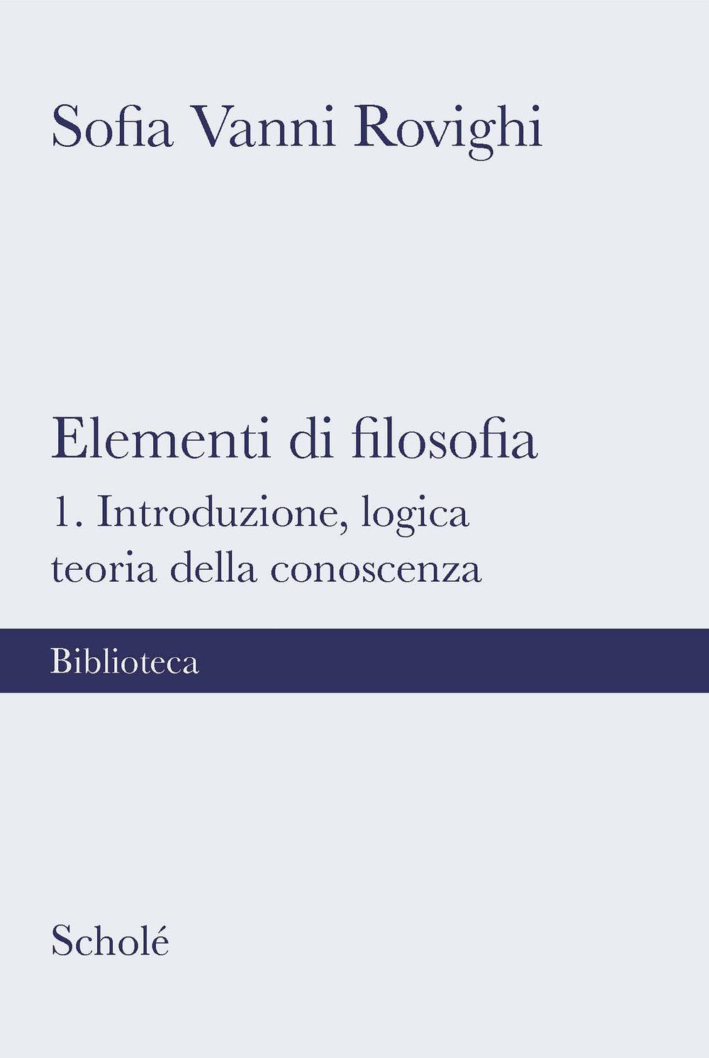 Vorderes Coverbild Introduzione, logica, teoria della conoscenza