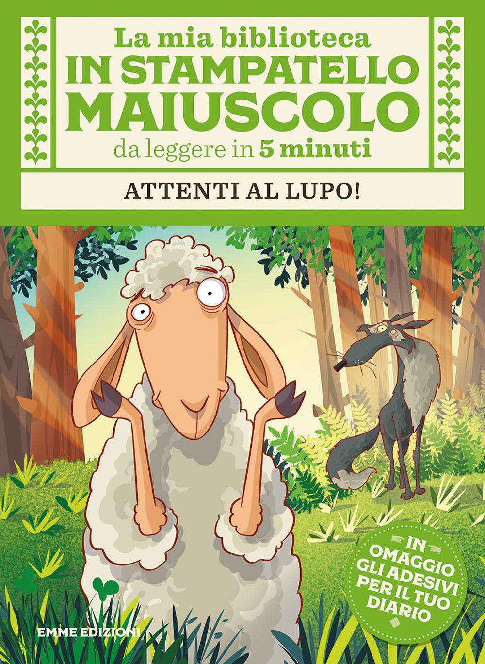 Vorderes Coverbild Attenti al lupo! Con adesivi. Stampatello maiuscolo