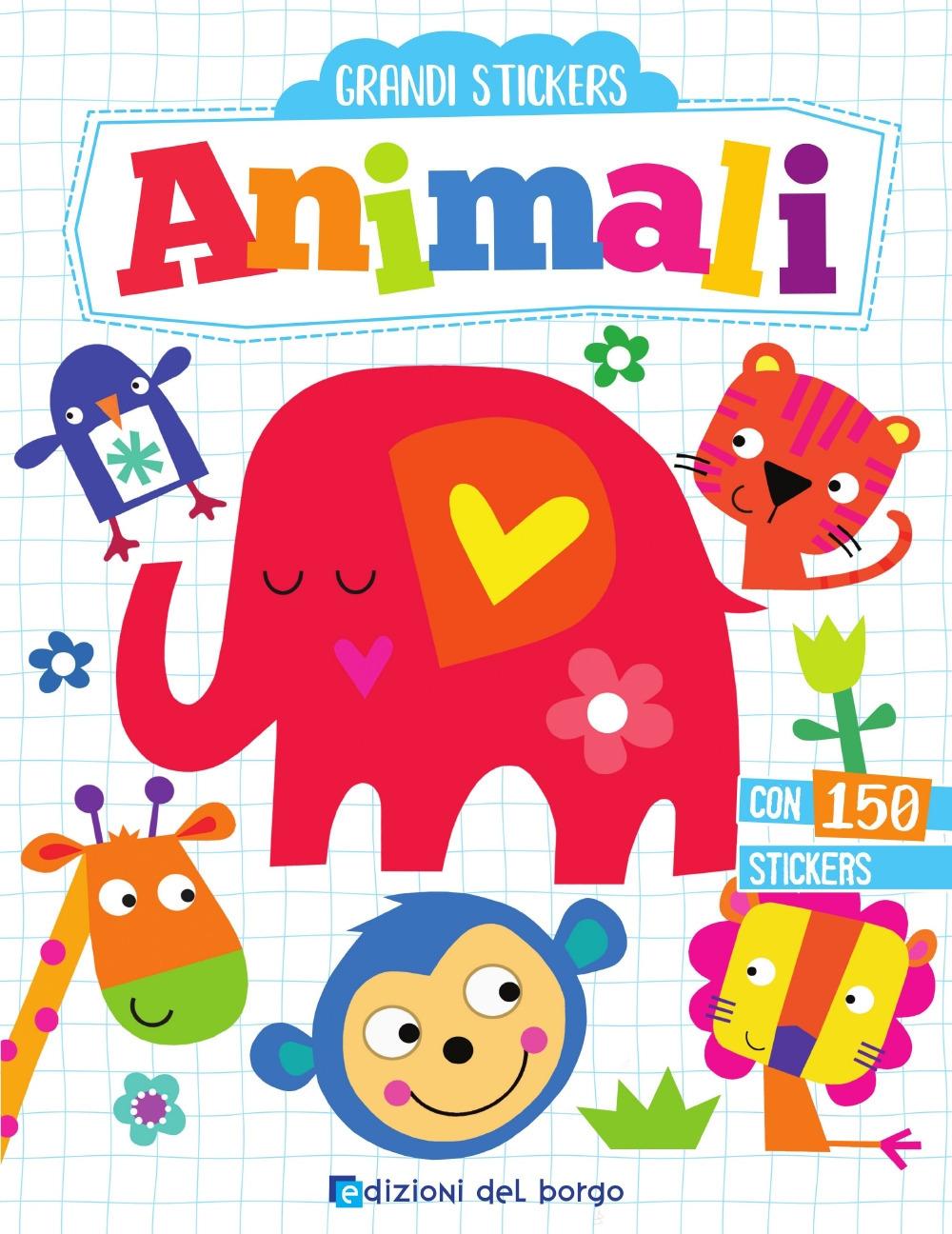 Vorderes Coverbild Animali. Grandi stickers. Con adesivi