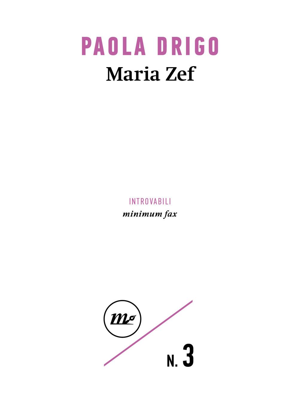 Vorderes Coverbild Maria Zef