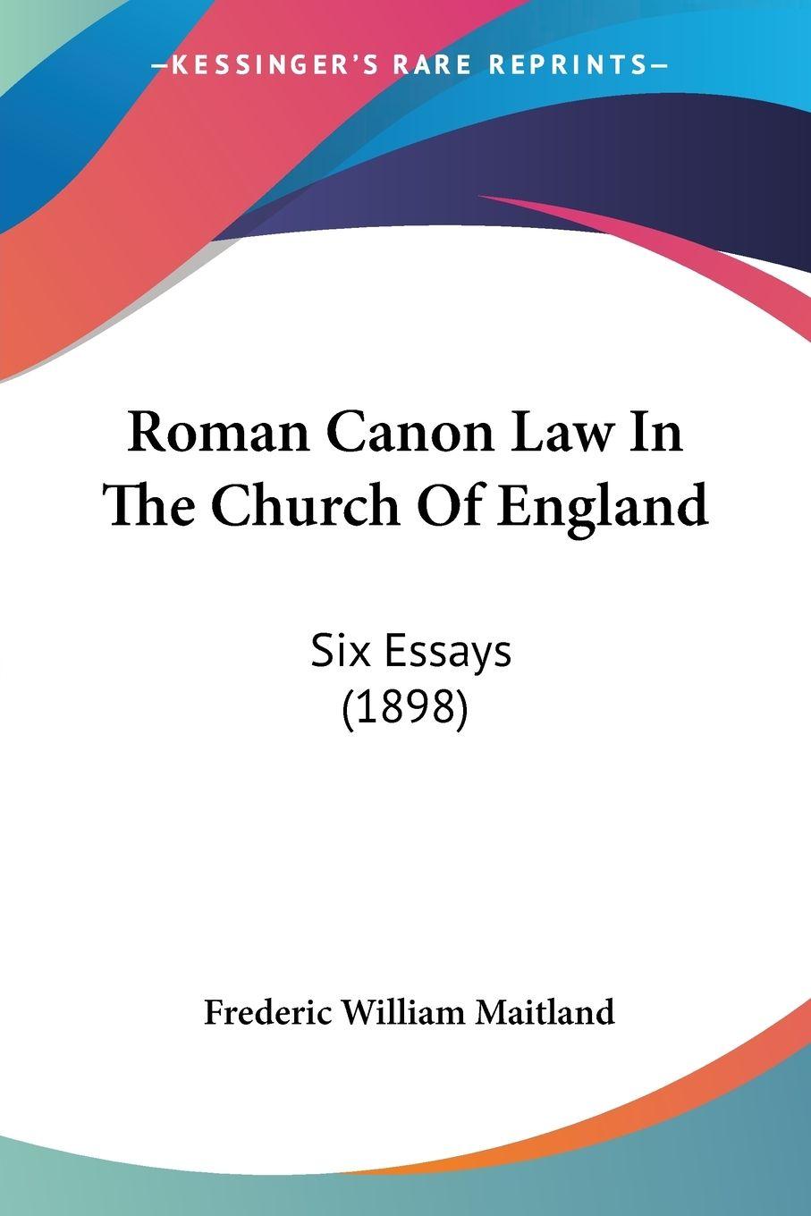 Vorderes Coverbild Roman Canon Law In The Church Of England