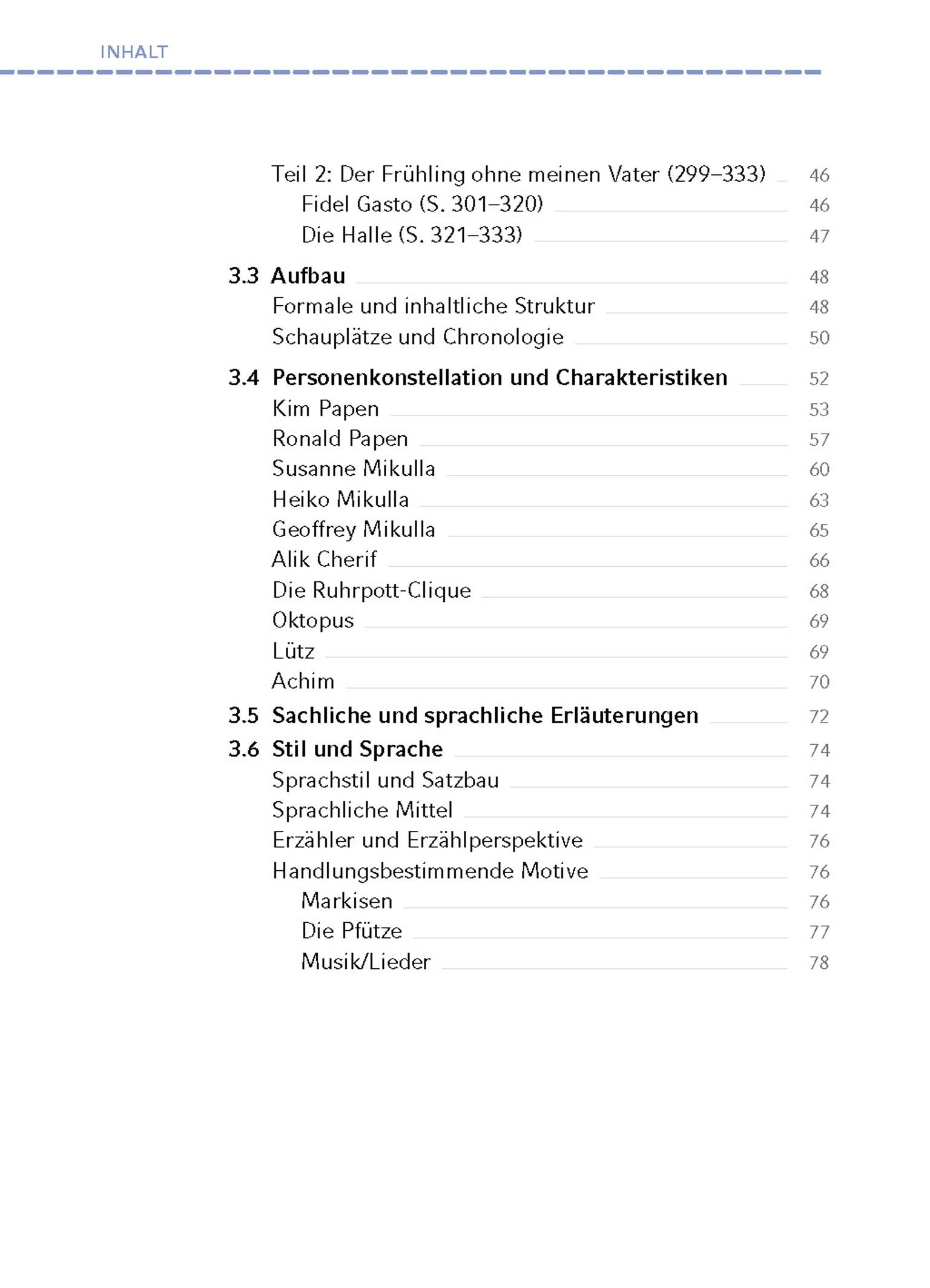 Beispielinhalt (Bild) Der Markisenmann von Jan Weiler - Textanalyse und Interpretation