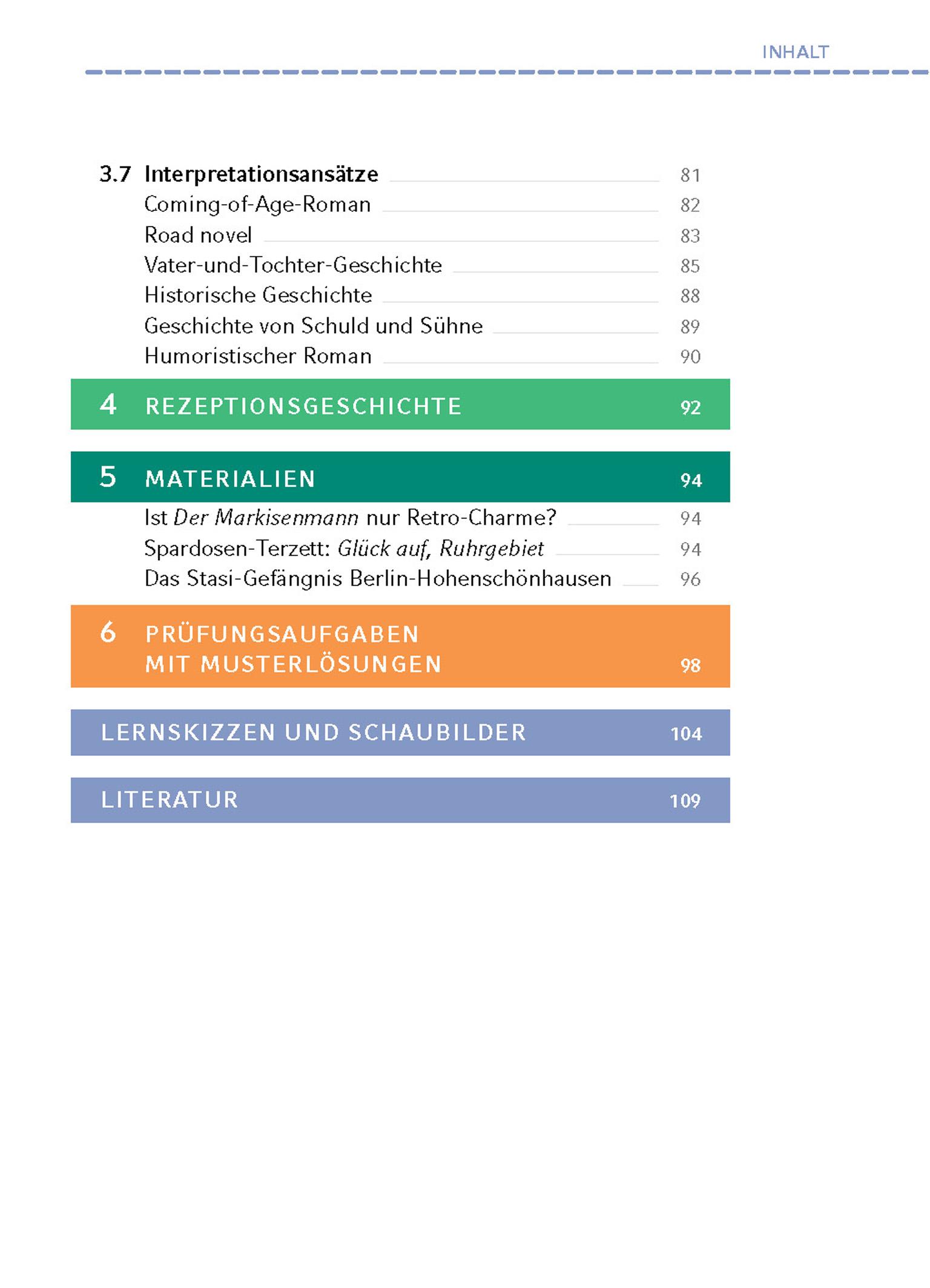 Beispielinhalt (Bild) Der Markisenmann von Jan Weiler - Textanalyse und Interpretation