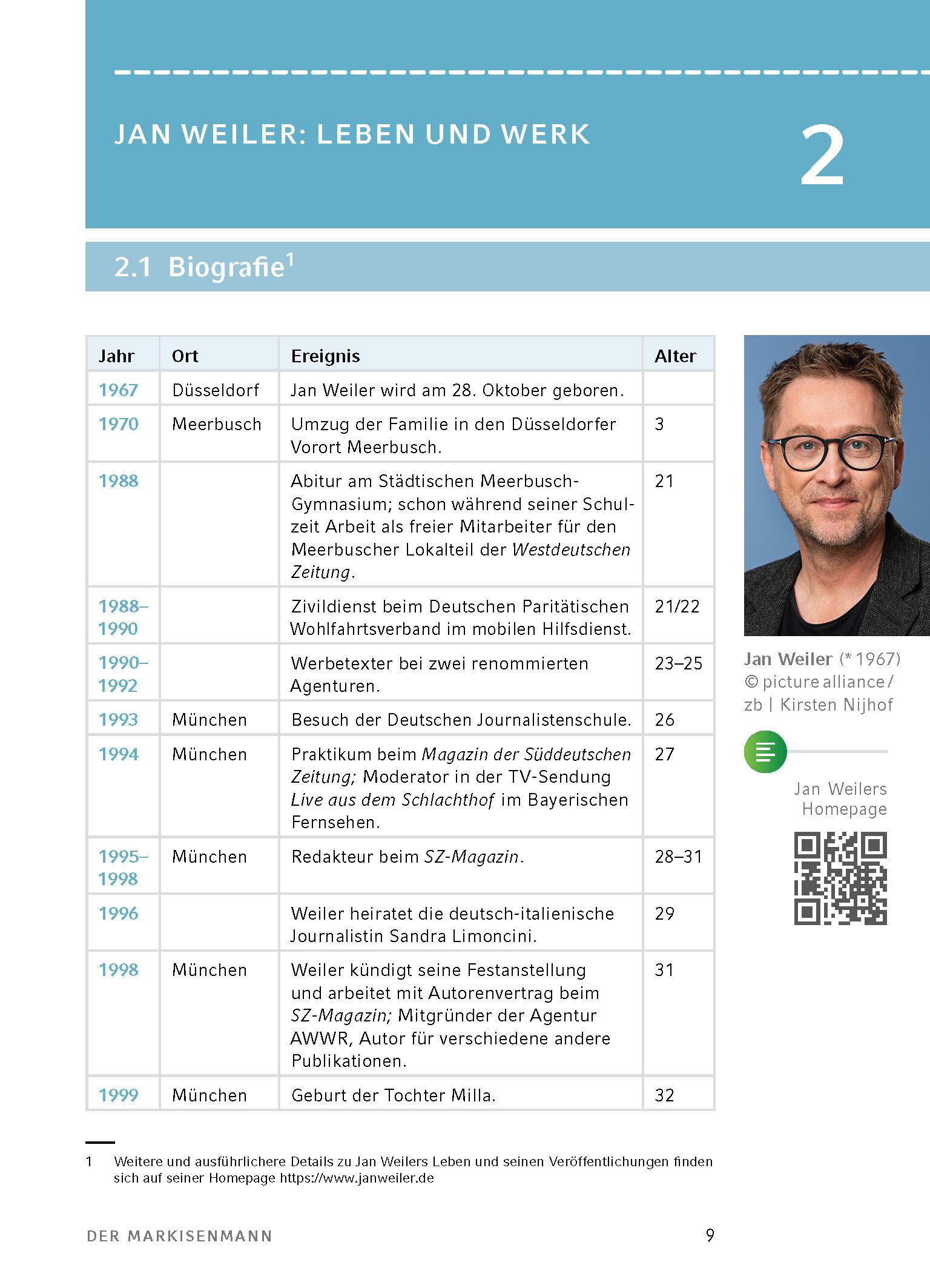 Beispielinhalt (Bild) Der Markisenmann von Jan Weiler - Textanalyse und Interpretation