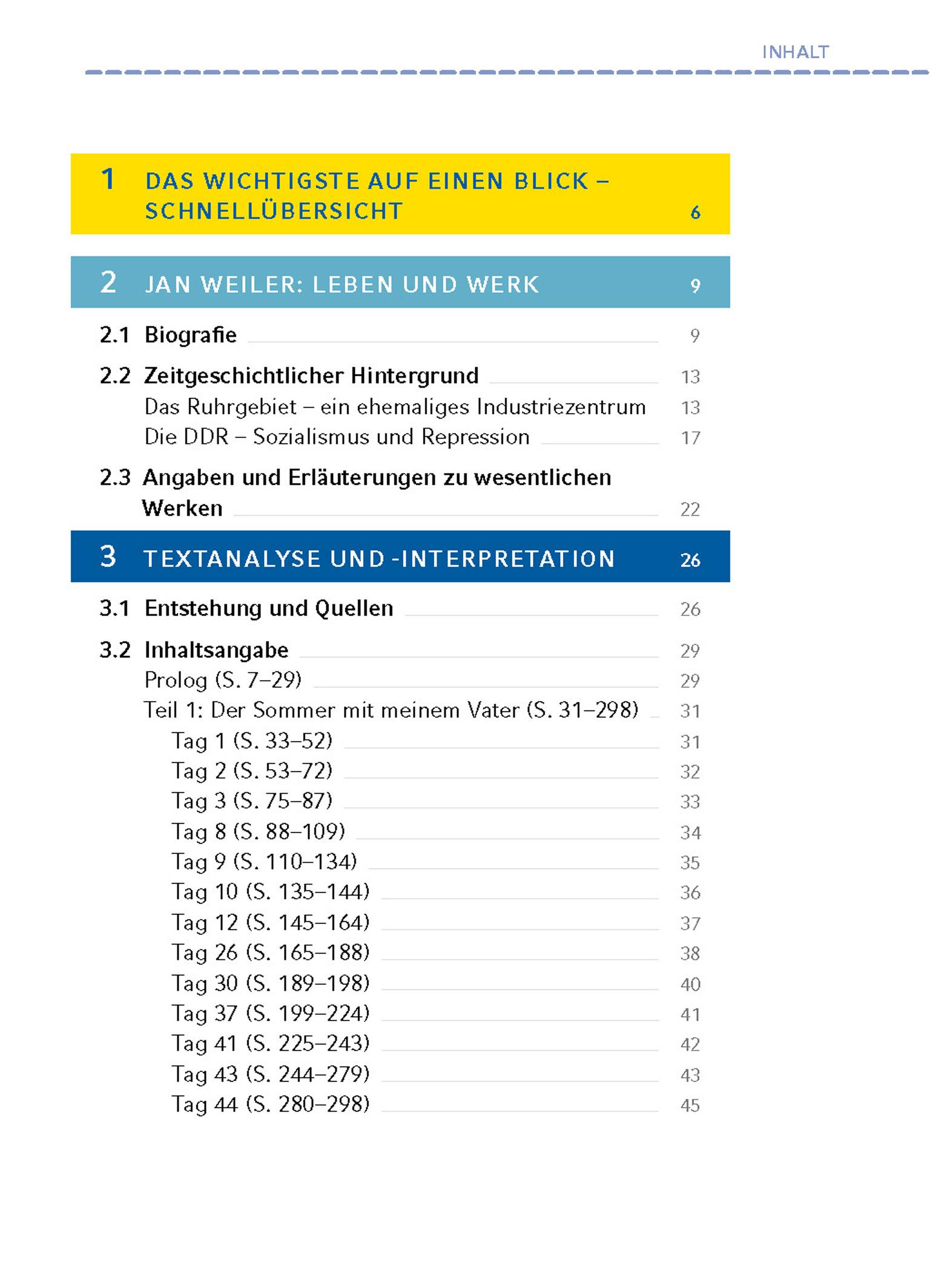 Beispielinhalt (Bild) Der Markisenmann von Jan Weiler - Textanalyse und Interpretation